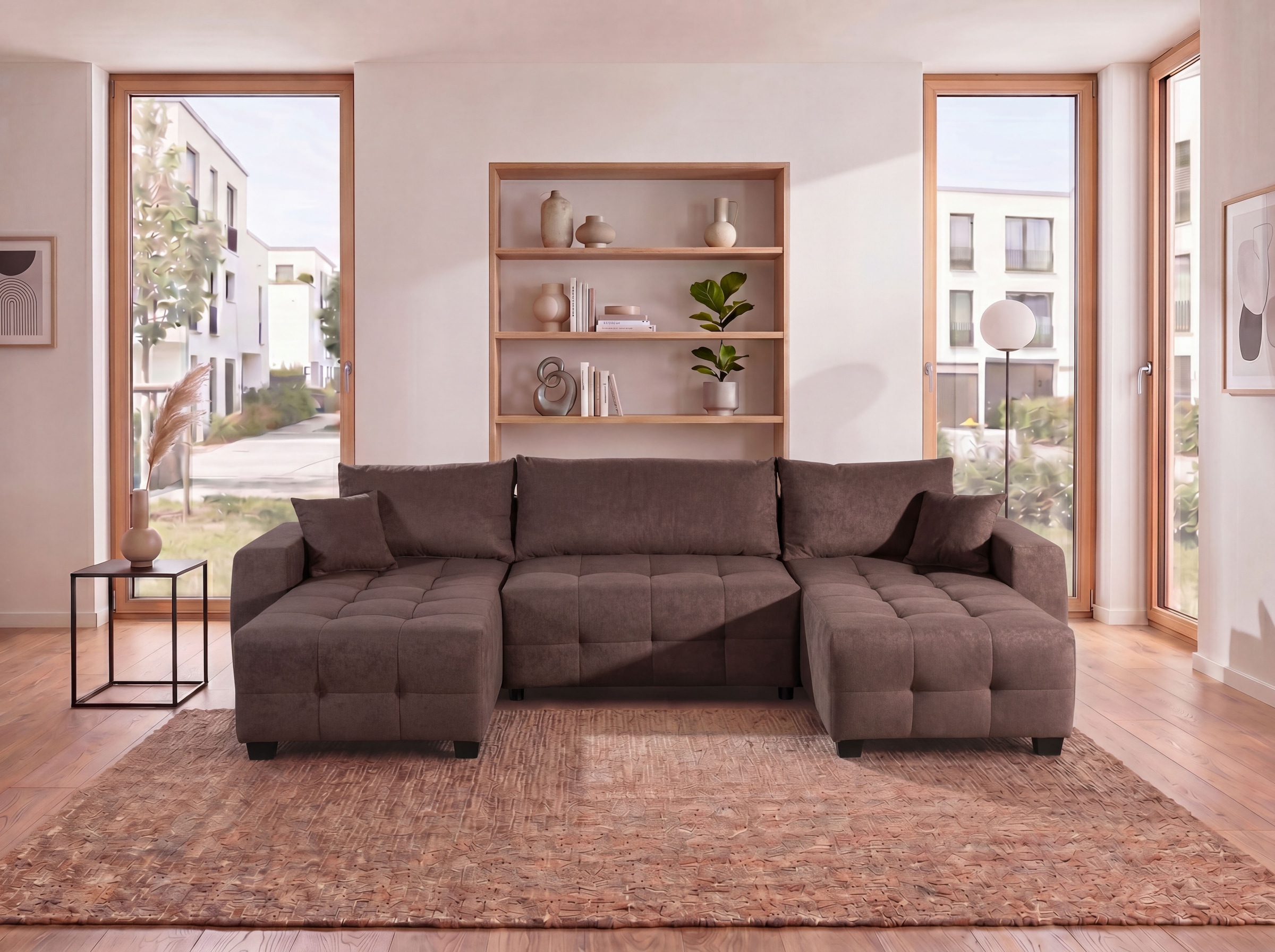 COLLECTION AB Paysage de salon »Bella U-Form, Breite 314 cm« Wonlandschaft, Schlaffunktion,Bonnelfederkern,Rückenkissen