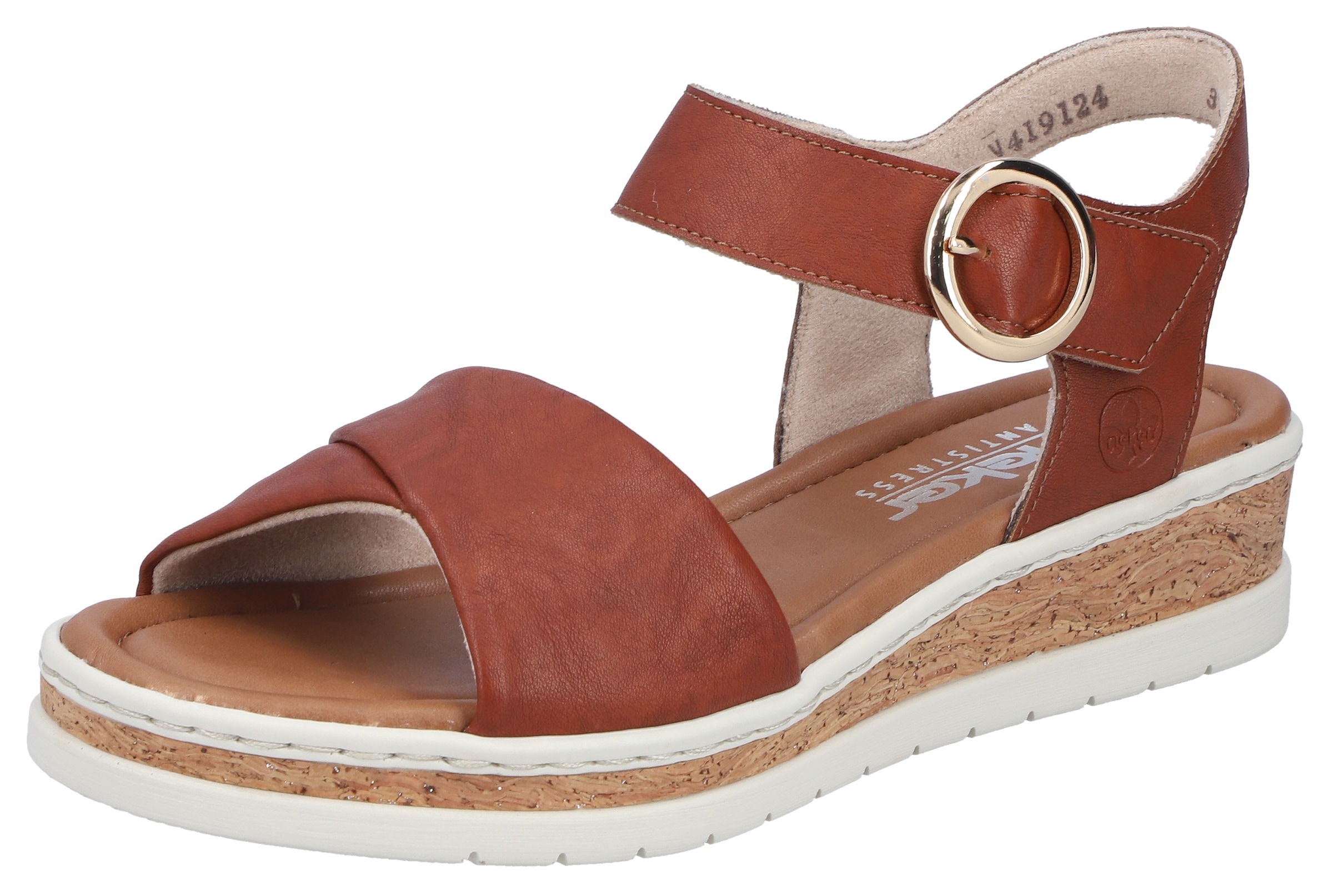 Image of Rieker Keilsandalette Sommerschuh, Urlaubsschuh, Sandale mit Klett