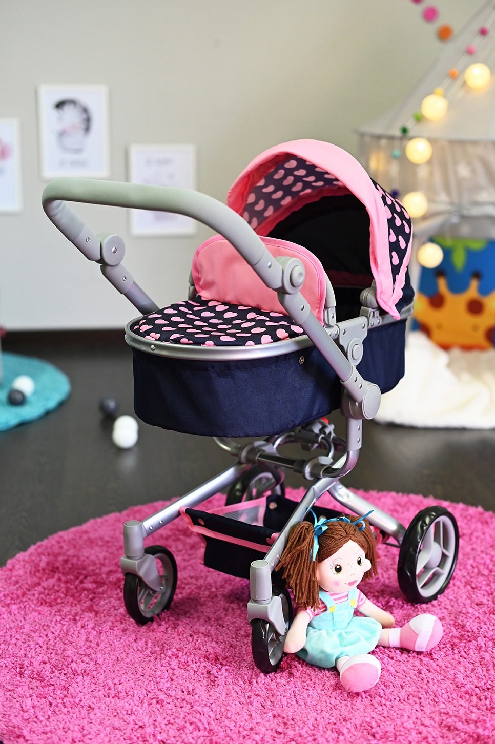 Knorrtoys® Kombi-Puppenwagen »Boonk - Pink Hearts«