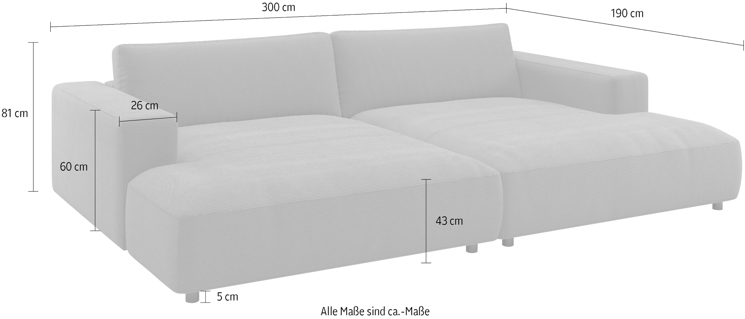Musterring Canapé de salon »MR LUCIA, die ultimative Lounge-Oase, Breite 300cm, bequem, Mega Sofa« Surface méga, coussins de chambre haut de gamme & confort de luxe