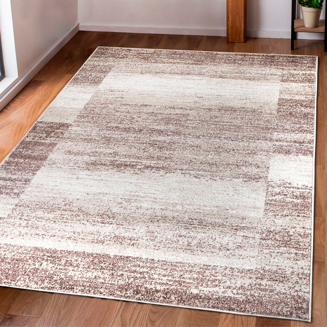 Image of GOODproduct Teppich "Beldre" rechteckig 9 mm Höhe mit besonders weichem Flor, Kurzflor, modernes Design, mit Bordüre