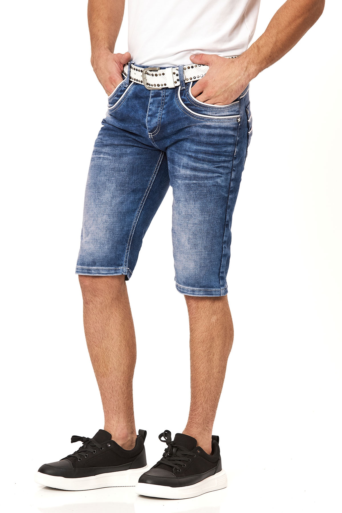 Cipo & Baxx Bermuda en jean Baumwolle, regular fit