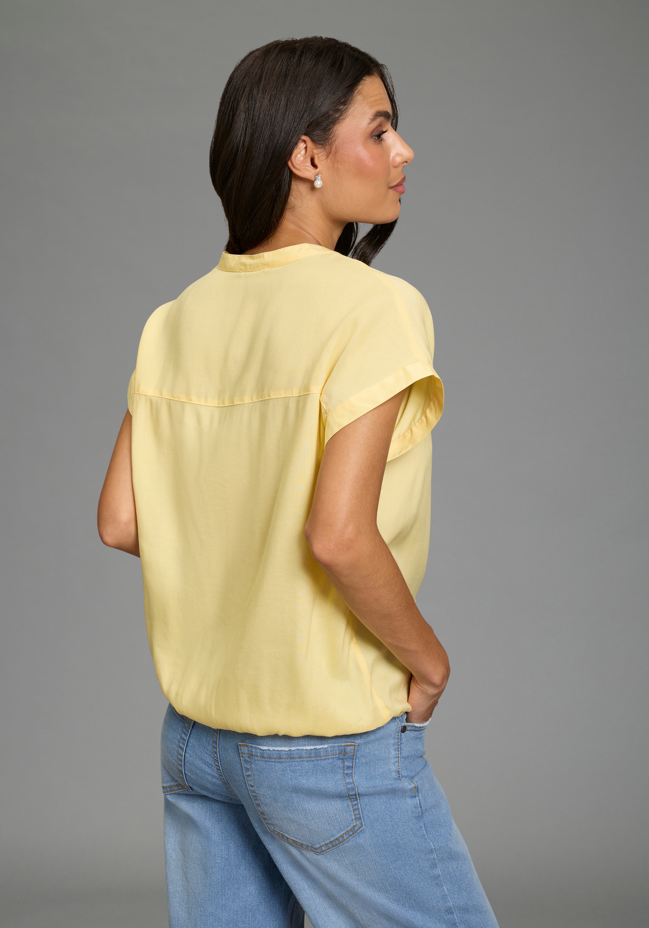 Boysen's Blouse chemise im Oversized-Style mit Ballonsaum