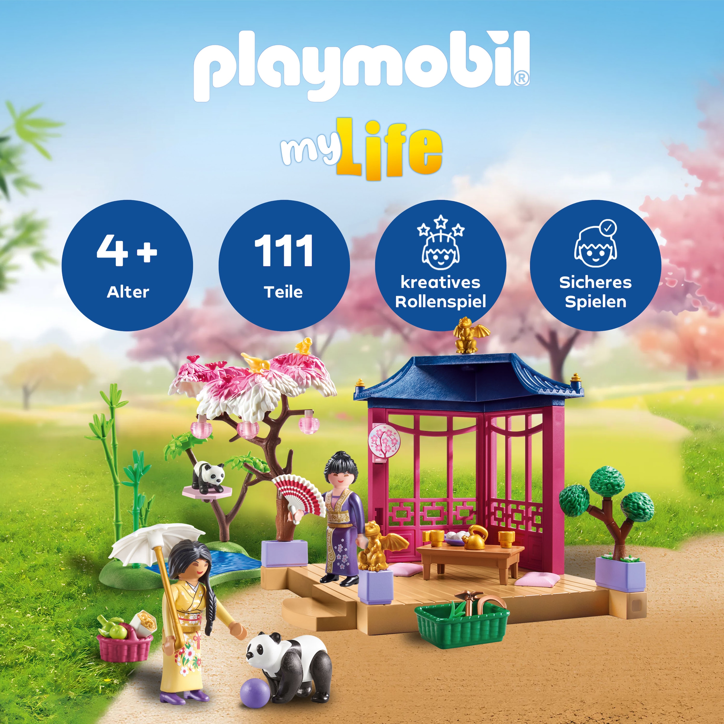 Playmobil® Jeu de construction »Asiatischer Garten mit Pandafütterung (71762), Playmobil My Life« Made in Europe