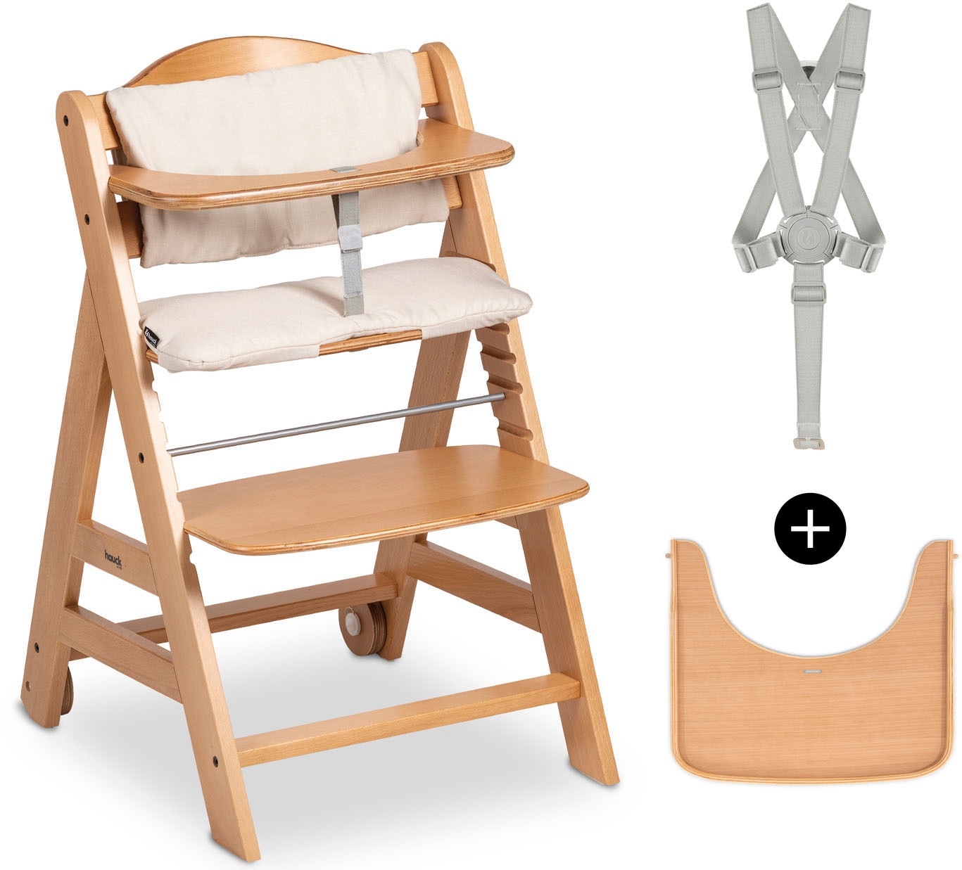 Hauck Hochstuhl »Beta+« () mit Holzrädern