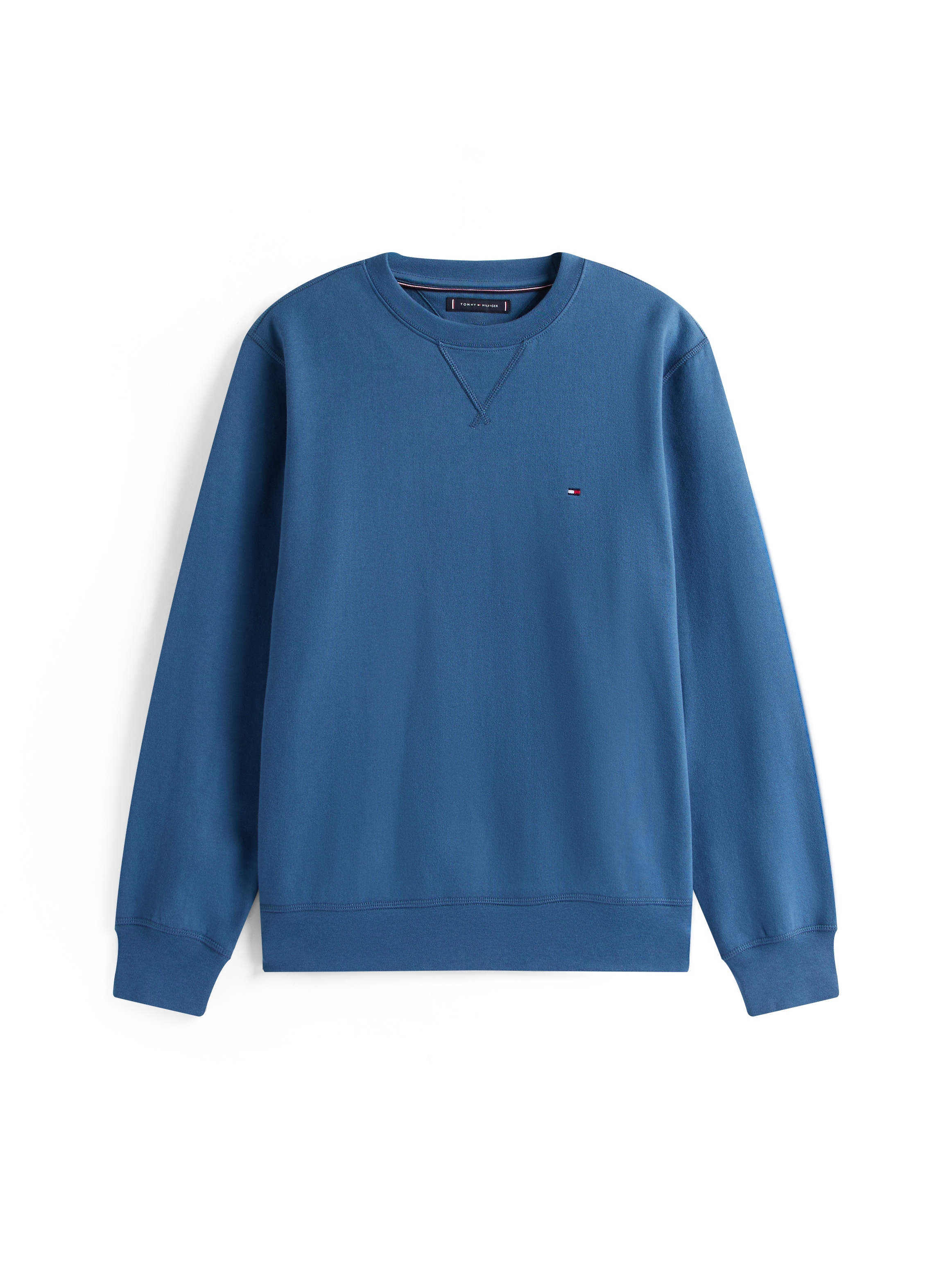 Tommy Hilfiger Sweatshirt »ESS SEASONAL FLEECE CREWNECK mit Rundhals und Stickerei«, unifarben, casual, regular fit, Baumwollmix, Rundhals
