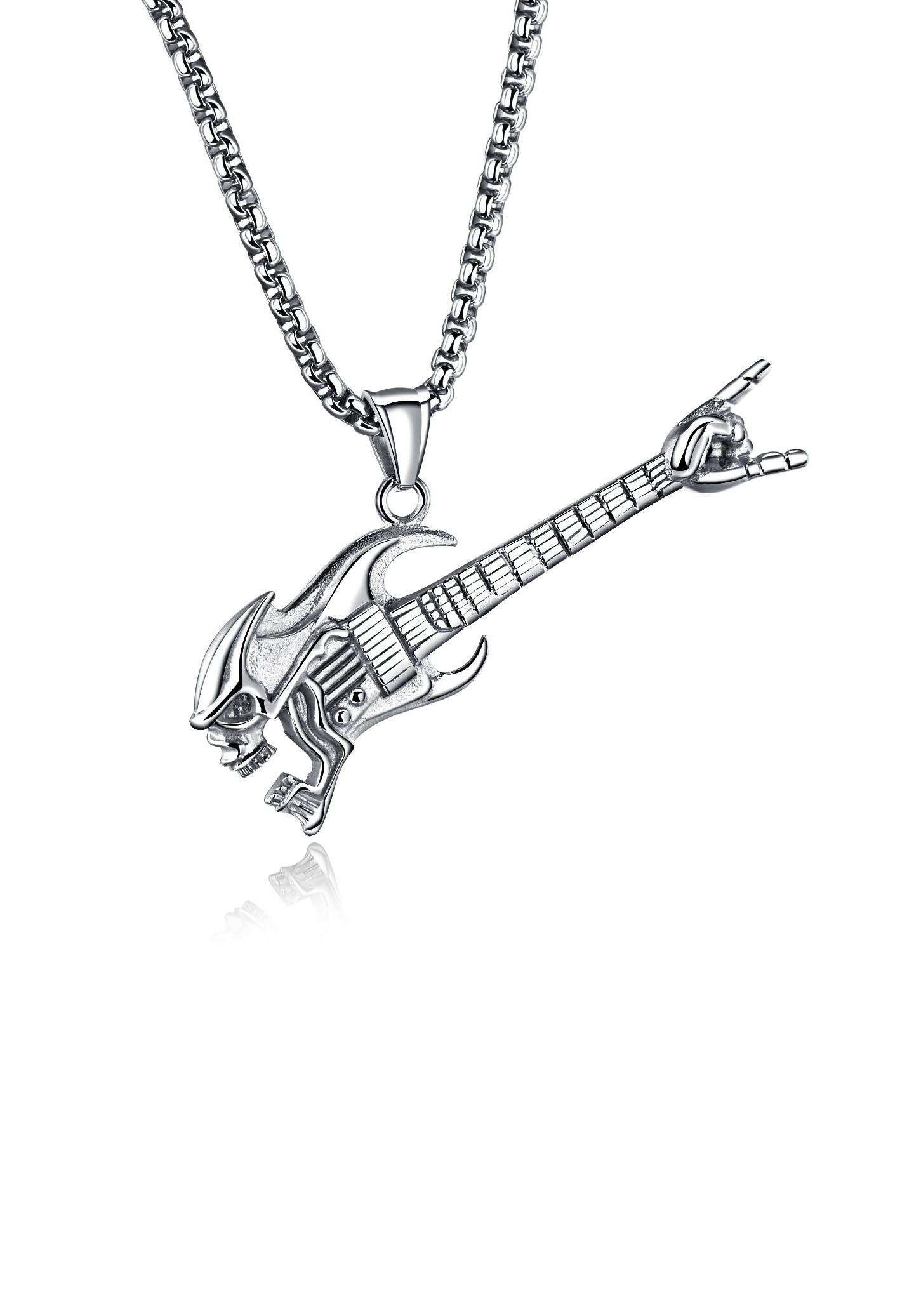 Image of Firetti Kette mit Anhänger »Gitarre mit Totenkopf, sturkturiert, teilweise geschwärzt« bei Ackermann Versand Schweiz