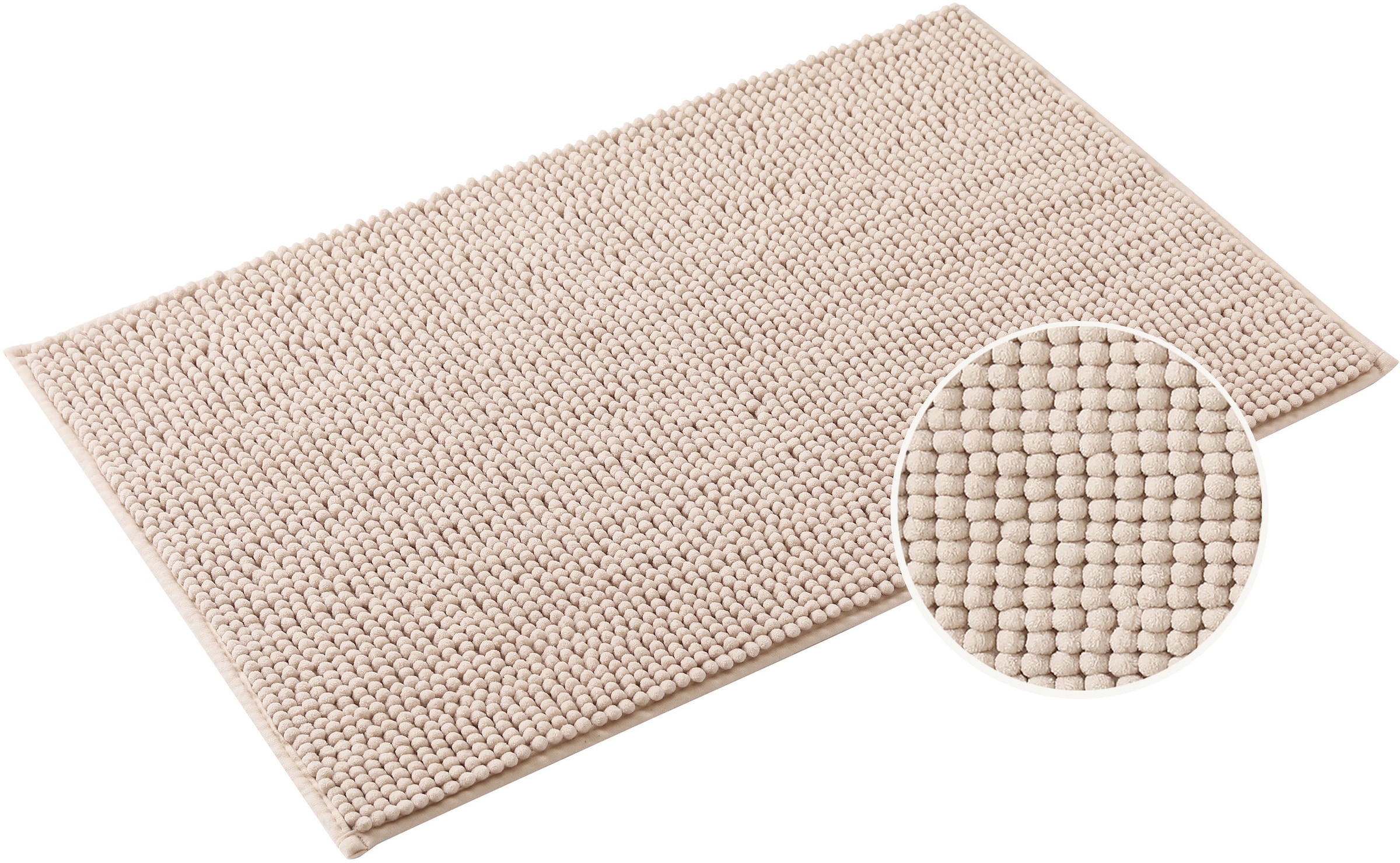 GOODproduct Tapis de bain »Vanessa Chenille, Badvorleger, Badezimmer Teppich, Duschvorleger« Höhe 15 mm Uni Farben, besonders weich