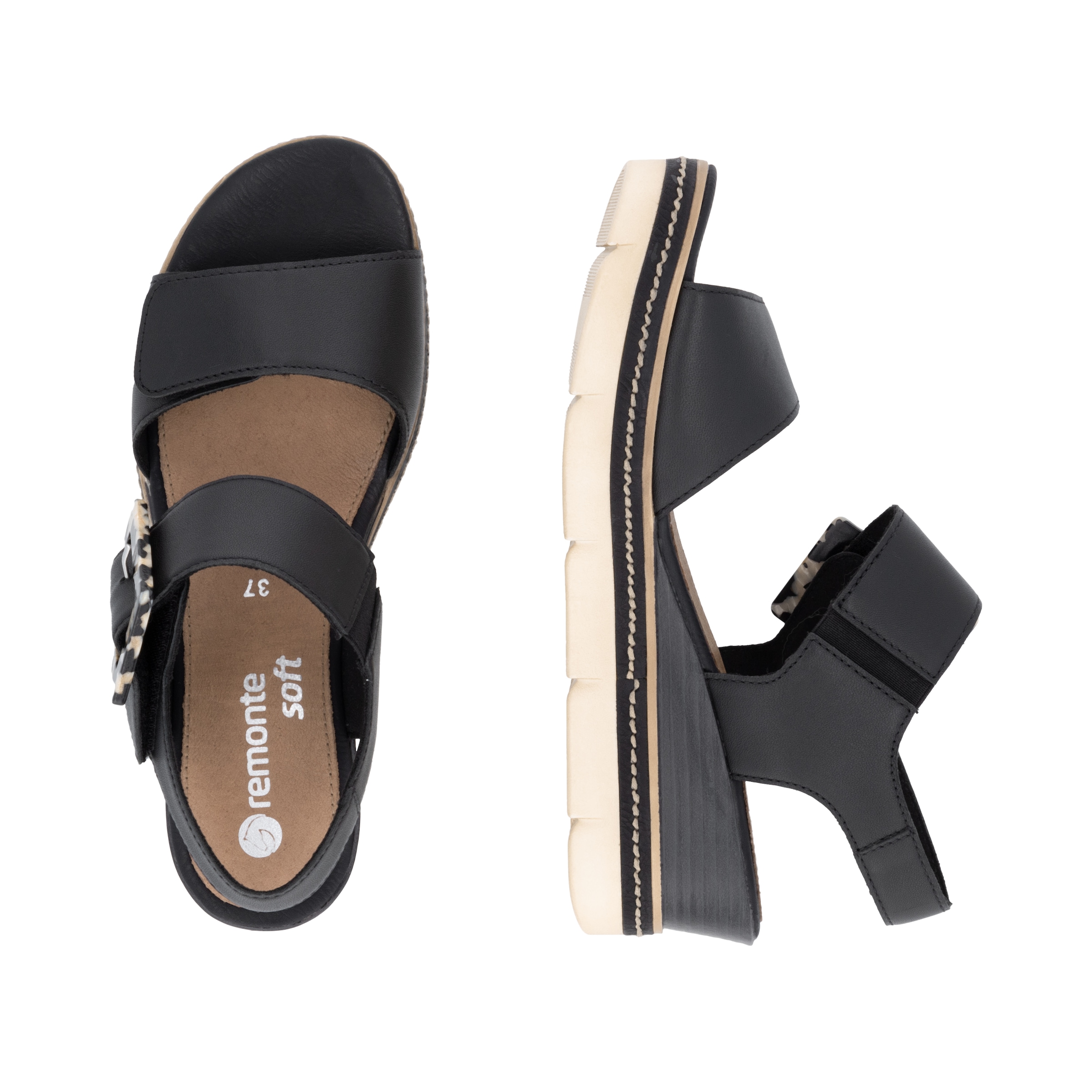 Remonte Sandales compensées »Elisabeth Hurley-Collection«  Keilabsatz, Riemensandale, Sommerschuh, auffällige Zierschnalle