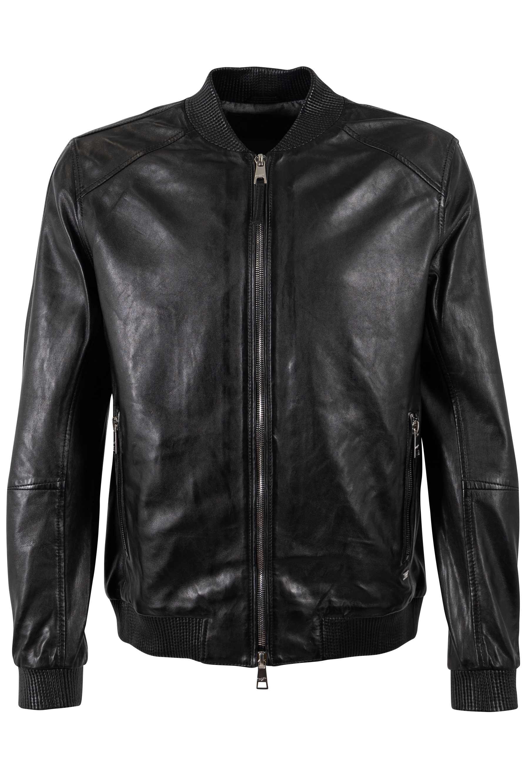 Mauritius Veste en cuir »MMGlashy« blouson avec détails côtelés