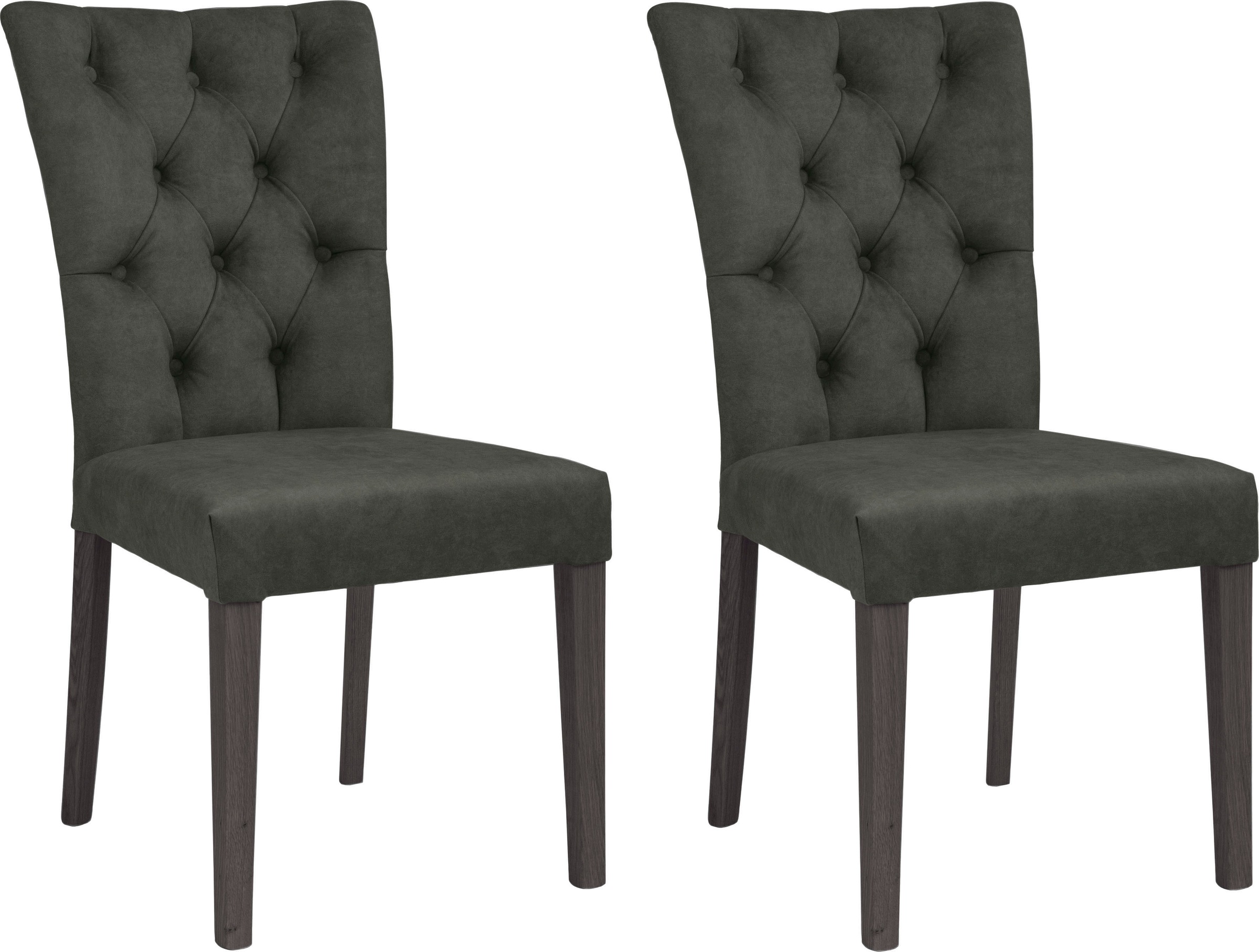 Image of Leonique 4-Fussstuhl »Peillon«, (Set), 2 St., Samtvelours, mit Knopfsteppung, Beine aus massiver Buche bei Ackermann Versand Schweiz