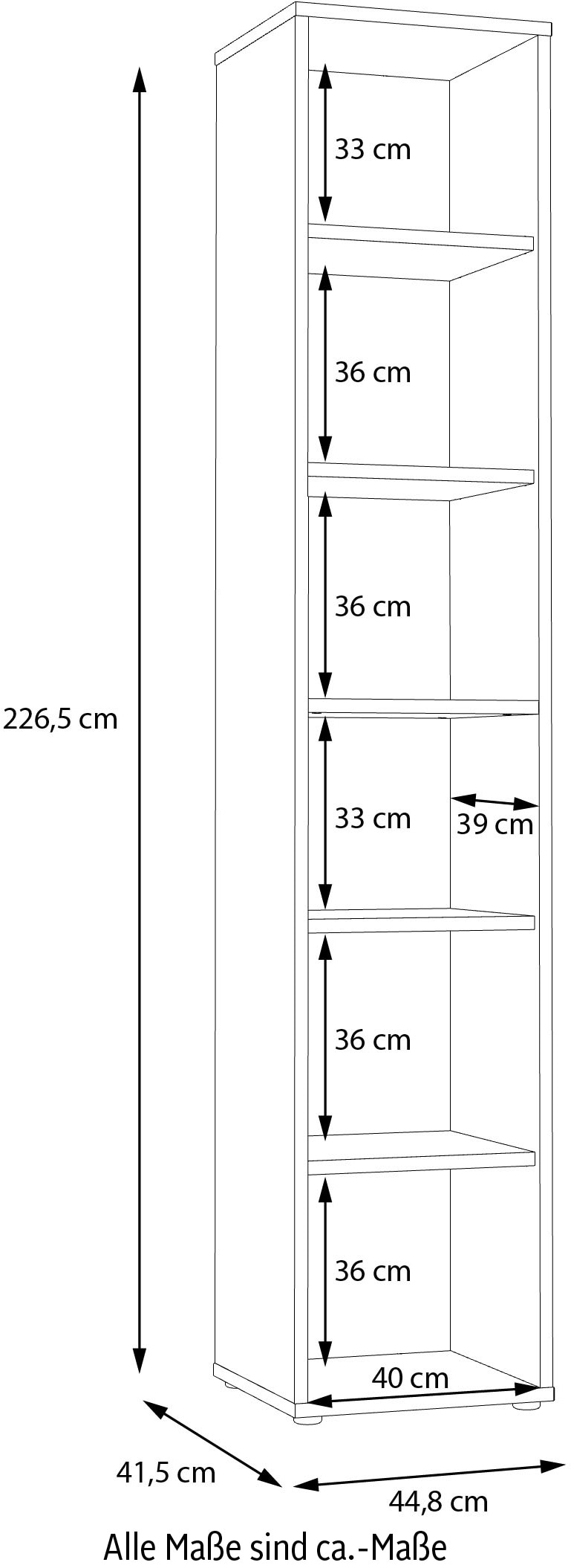 FORTE Aktenregal »Keflav« Breite 44,8 cm