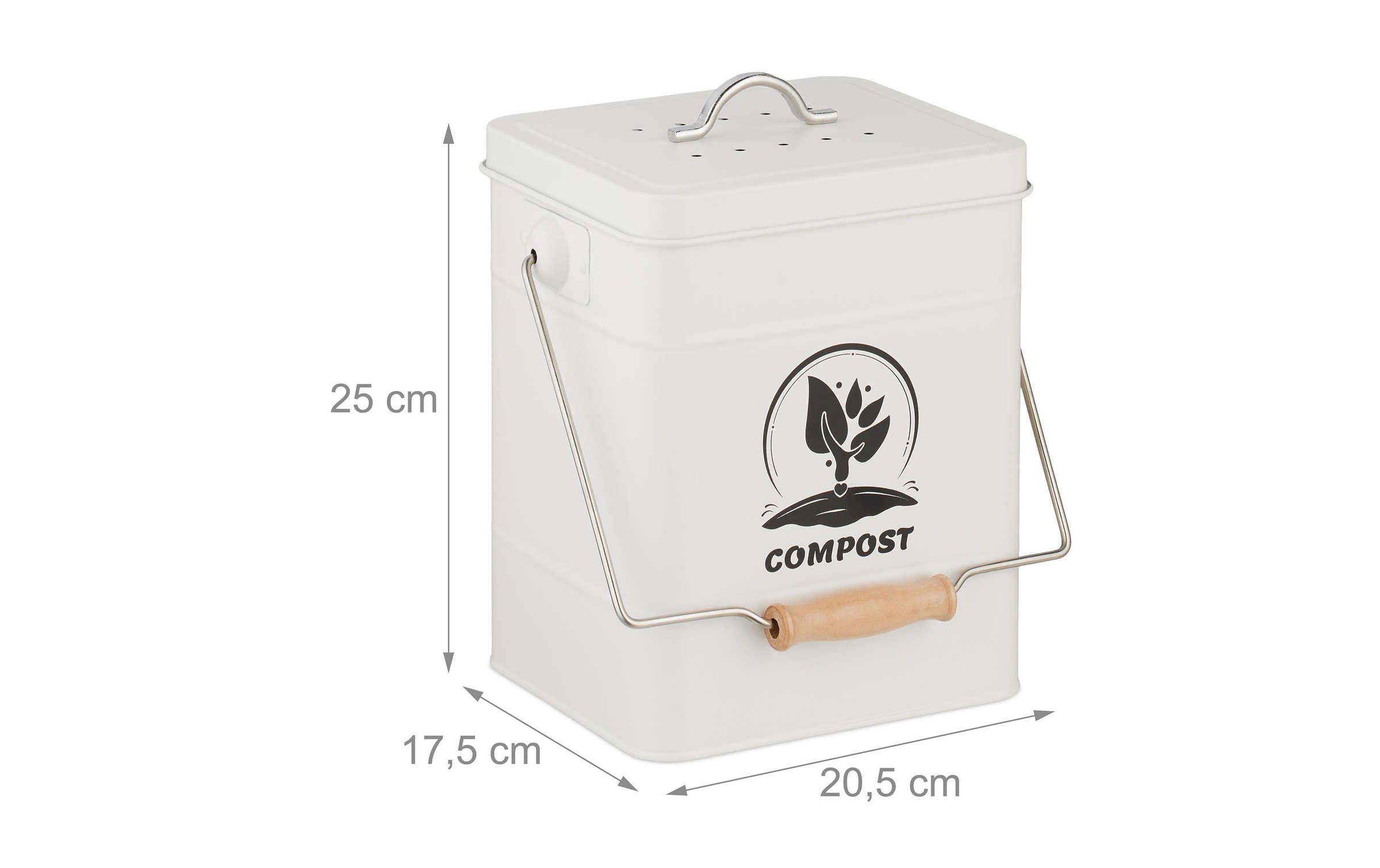 relaxdays Poubelle bio »mit Geruchsfilter, 6 l«