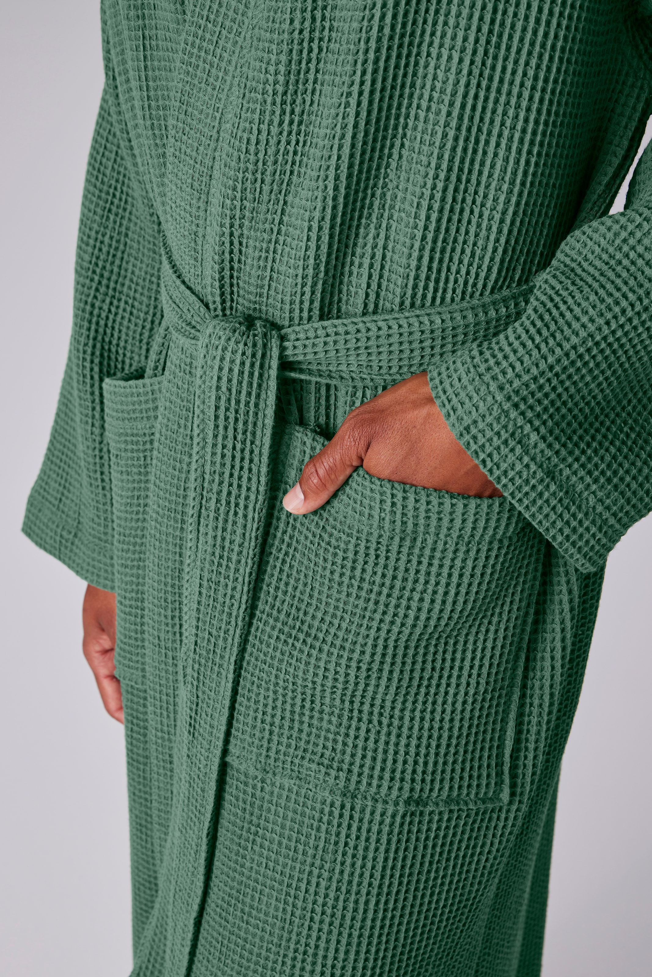 my home Peignoir de bain unisexe »Inga, Waffelpiqué, ideal für Sauna & Spa, Hotelbademantel« 1 cuis tlg., kleines Packmass, Taschen, Damen & Herren, S-3XL, Morgenmantel