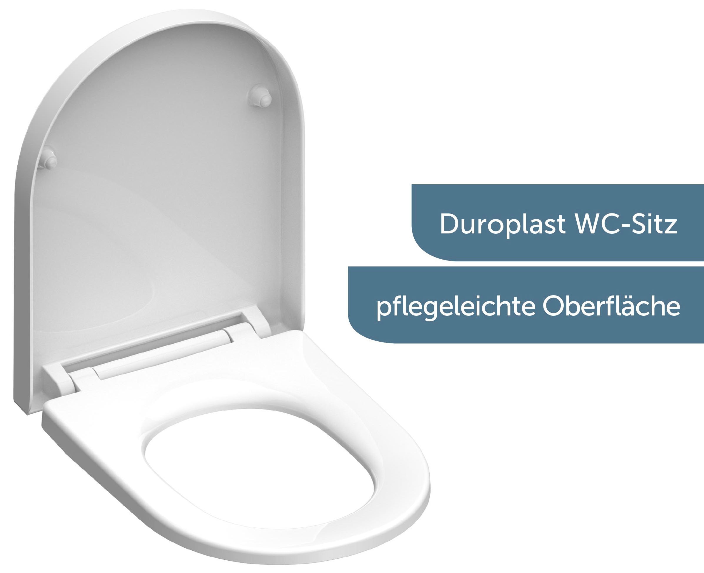 Schütte WC-Sitz »WHITE«, Duroplast, Absenkautomatik, Schnellverschluss, belastbar bis 150 kg