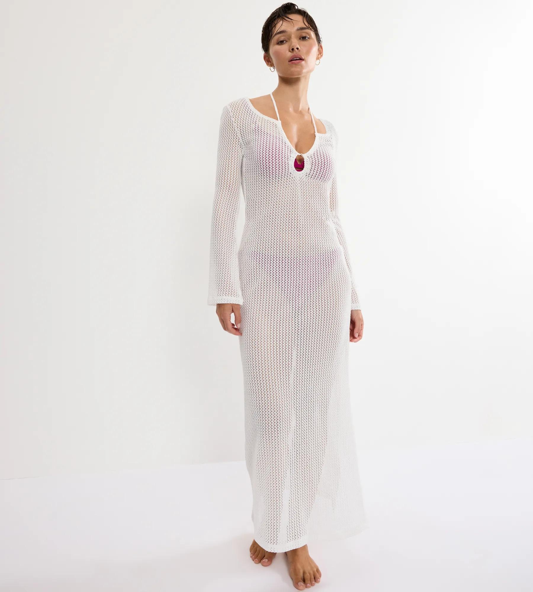 Image of Triumph Strandkleid "Beach MyWear Crochet Long Dress LSL" weiches Häkeldesign