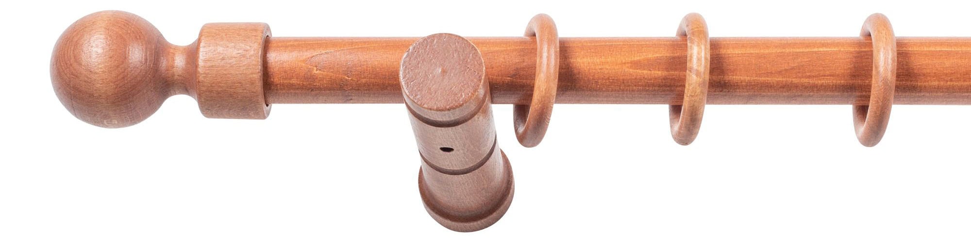 SN DECO GROUP Gardinenstange »Giro«, 1 läufig-läufig, Fixmass, 28 mm, Holz, verschiedenen Längen und Farben, Komplettset