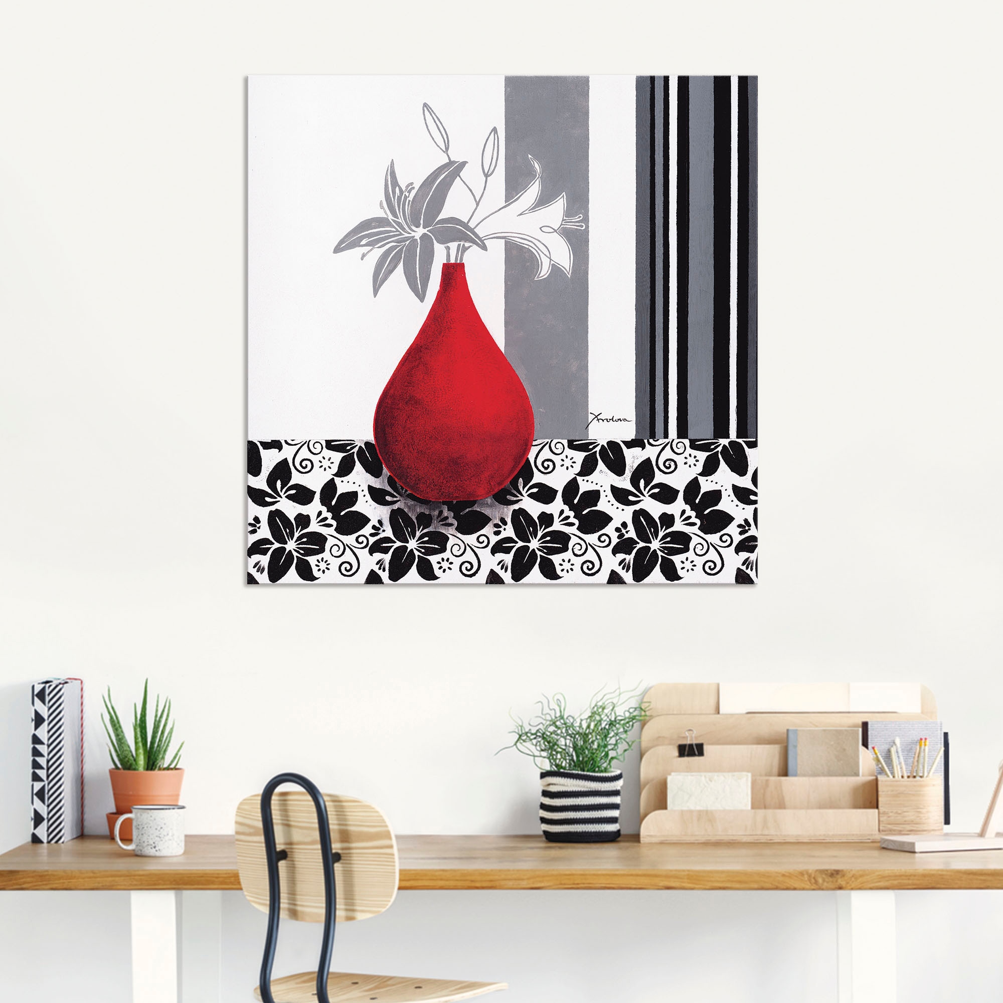 Artland Wandbild »Blumenmuster«, Vasen & Töpfe, (1 St.), als Alubild, Outdoorbild, Poster in verschied. Grössen