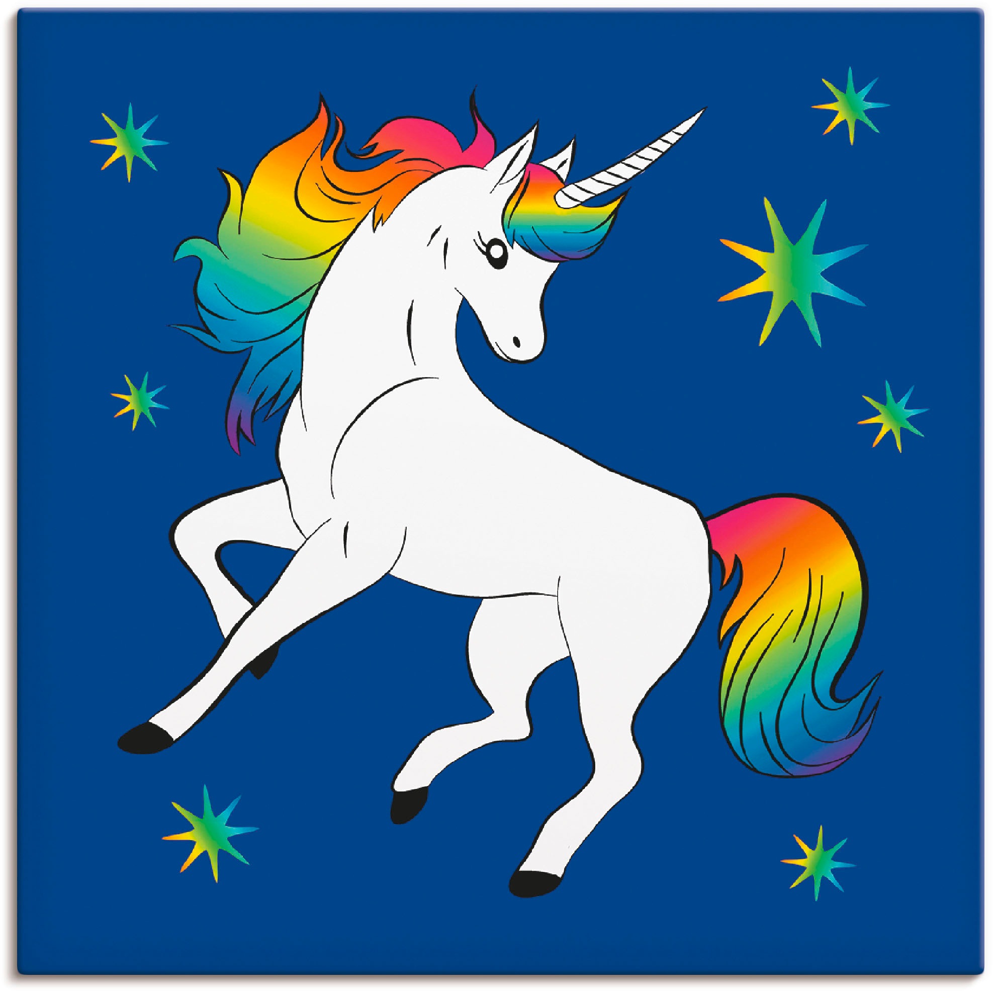 Image of Artland Wandbild »Einhorn«, Tiere, (1 St.), in vielen Grössen & Produktarten - Alubild / Outdoorbild für den Aussenbereich, Leinwandbild, Poster, Wandaufkleber / Wandtattoo auch für Badezimmer geeignet bei Ackermann Versand Schweiz