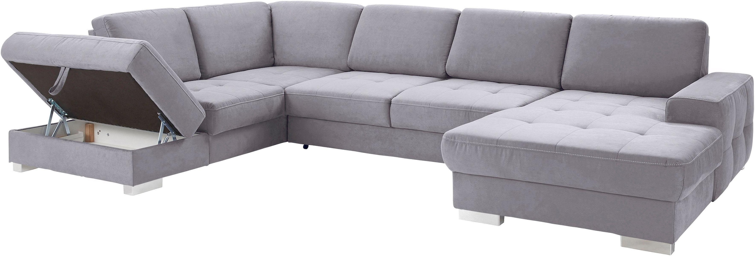 sit&more Wohnlandschaft »Santorini U-Form«, mit Federkern und Sitztiefenverstellung, wahlweise mit Bettfunktion