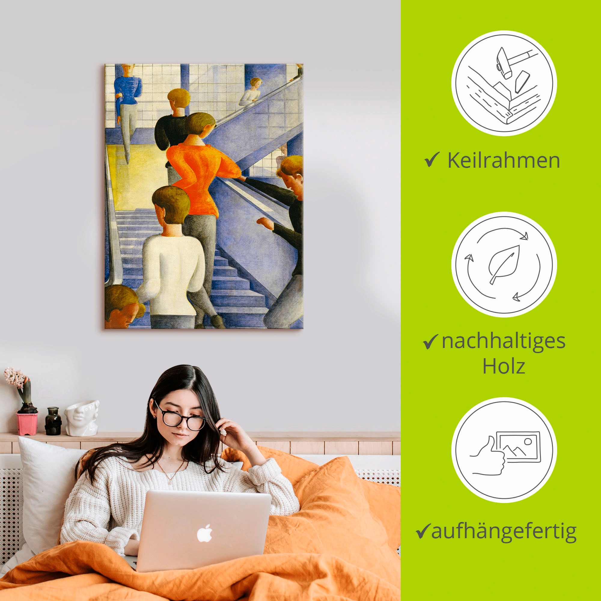 Artland Wandbild »Bauhaustreppe. 1932«, Gruppen & Familien, (1 St.), als Alubild, Outdoorbild, Leinwandbild, Poster, Wandaufkleber