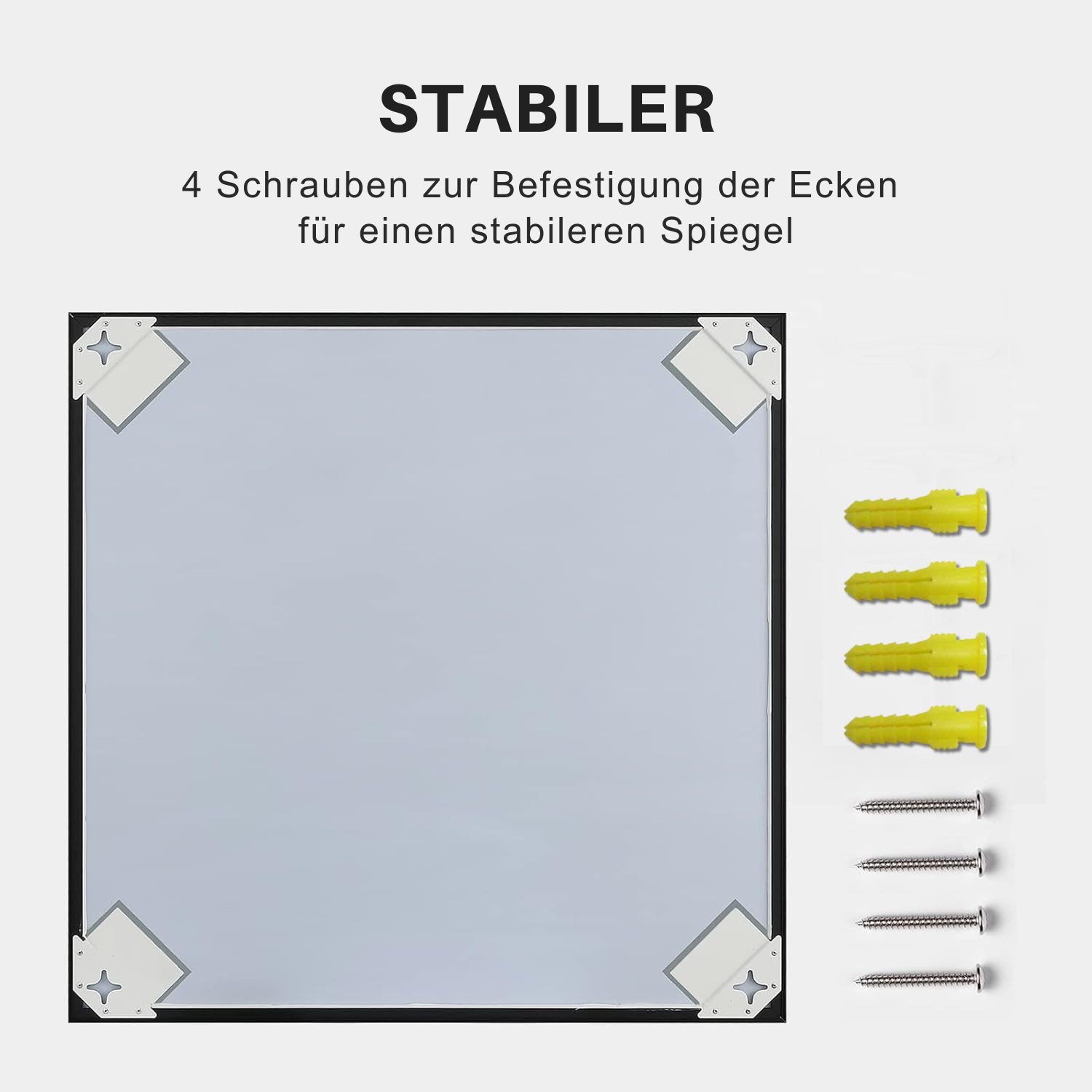 Loevschall Wandspiegel »Rechteckige Spiegel mit schwarzem Alurahmen, wendbar, einfache Montage« Spiegel für Schlafzimmer, Wohnzimmer, Garderobe, Flur und Badezimmer