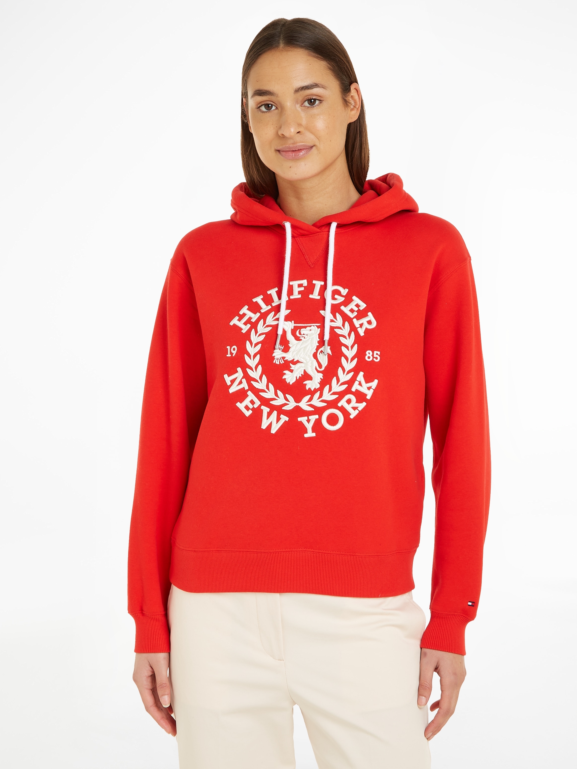 Tommy Hilfiger Kapuzensweatshirt »REG CREST HOODIE«, mit gesticktem Logoschriftzug