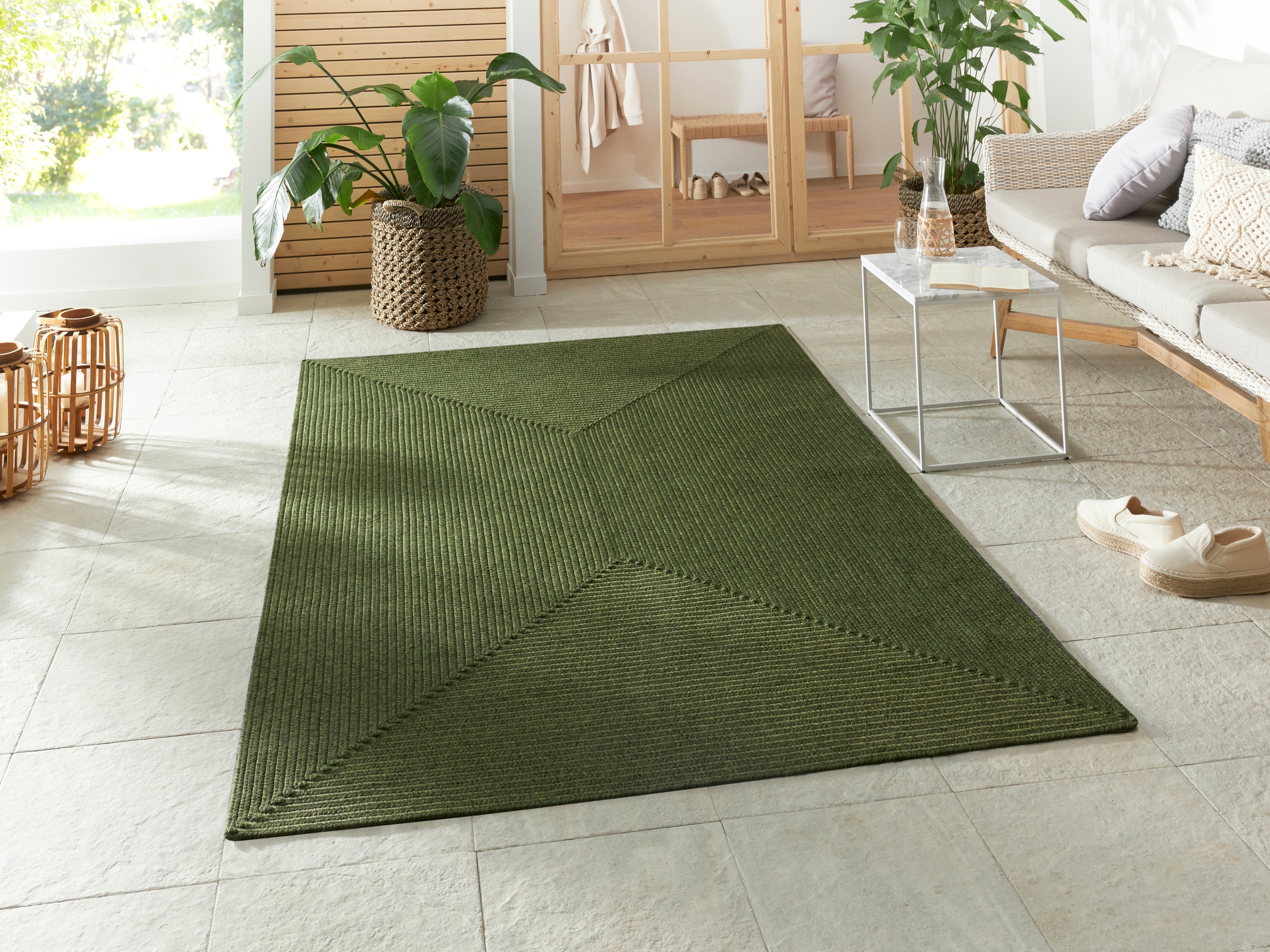 Image of HANSE Home Teppich "Trenzado" rechteckig 10 mm Höhe In- & Outdoor, Handmade-Look, Läufer, Wetterfest, Balkon, Wohnzimmer