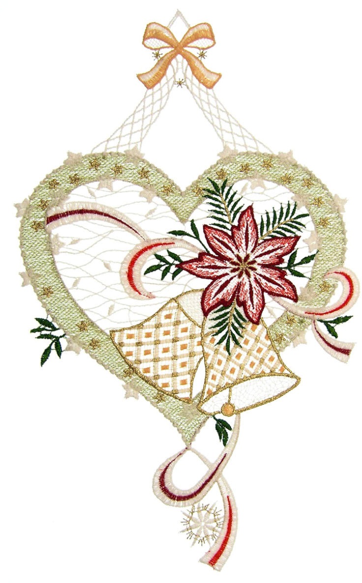 Image of W. Reuter & Sohn - Plauener Spitze® Fensterbild »Fensterbild "Weihnachtsliebe" farbig« bei Ackermann Versand Schweiz