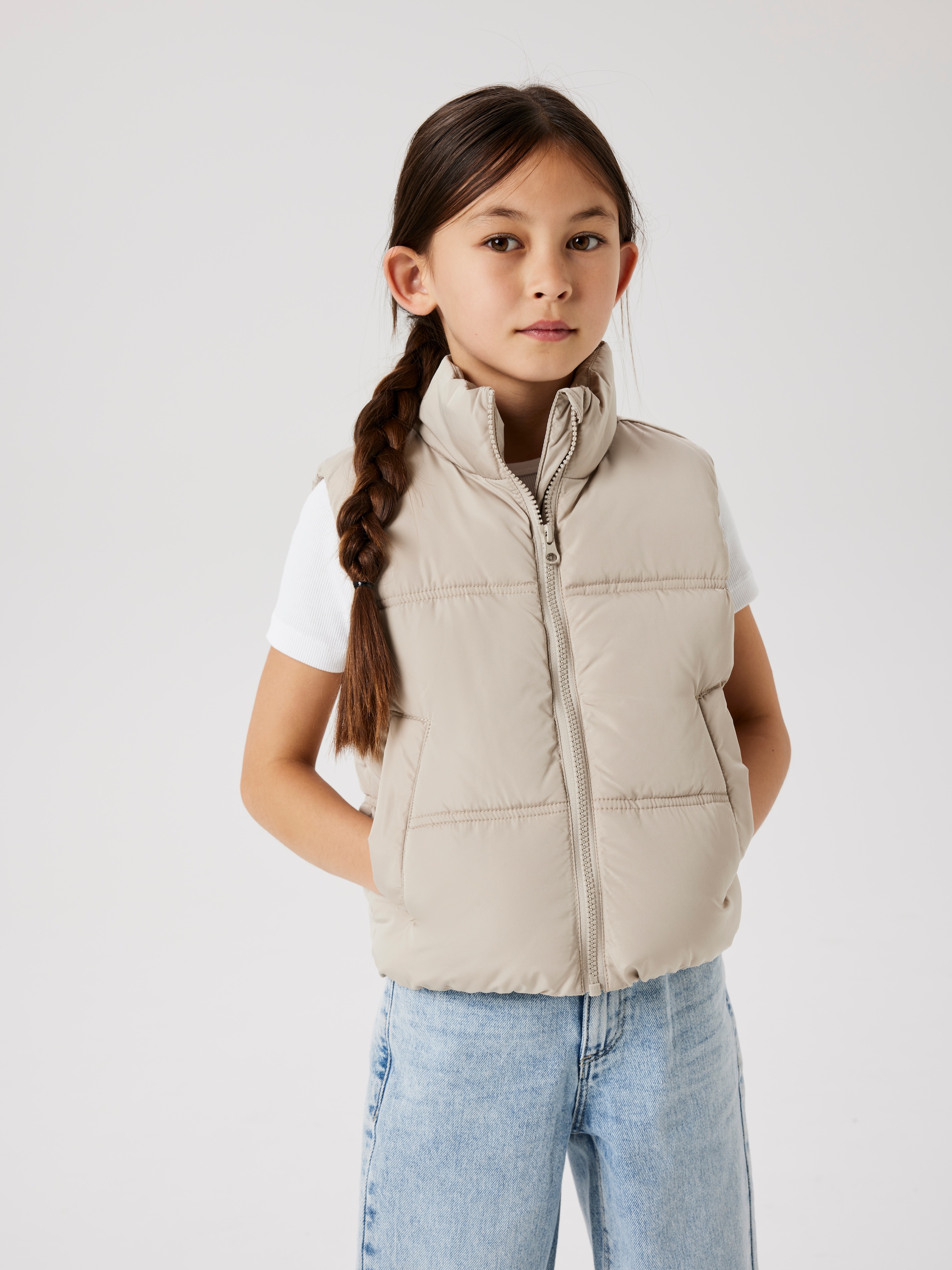 Image of Name It Steppweste "NKFMAKET für Mädchen mit Stehkragen und leichter Füllung" regular fit, Steppware, unifarben, Stehkragen