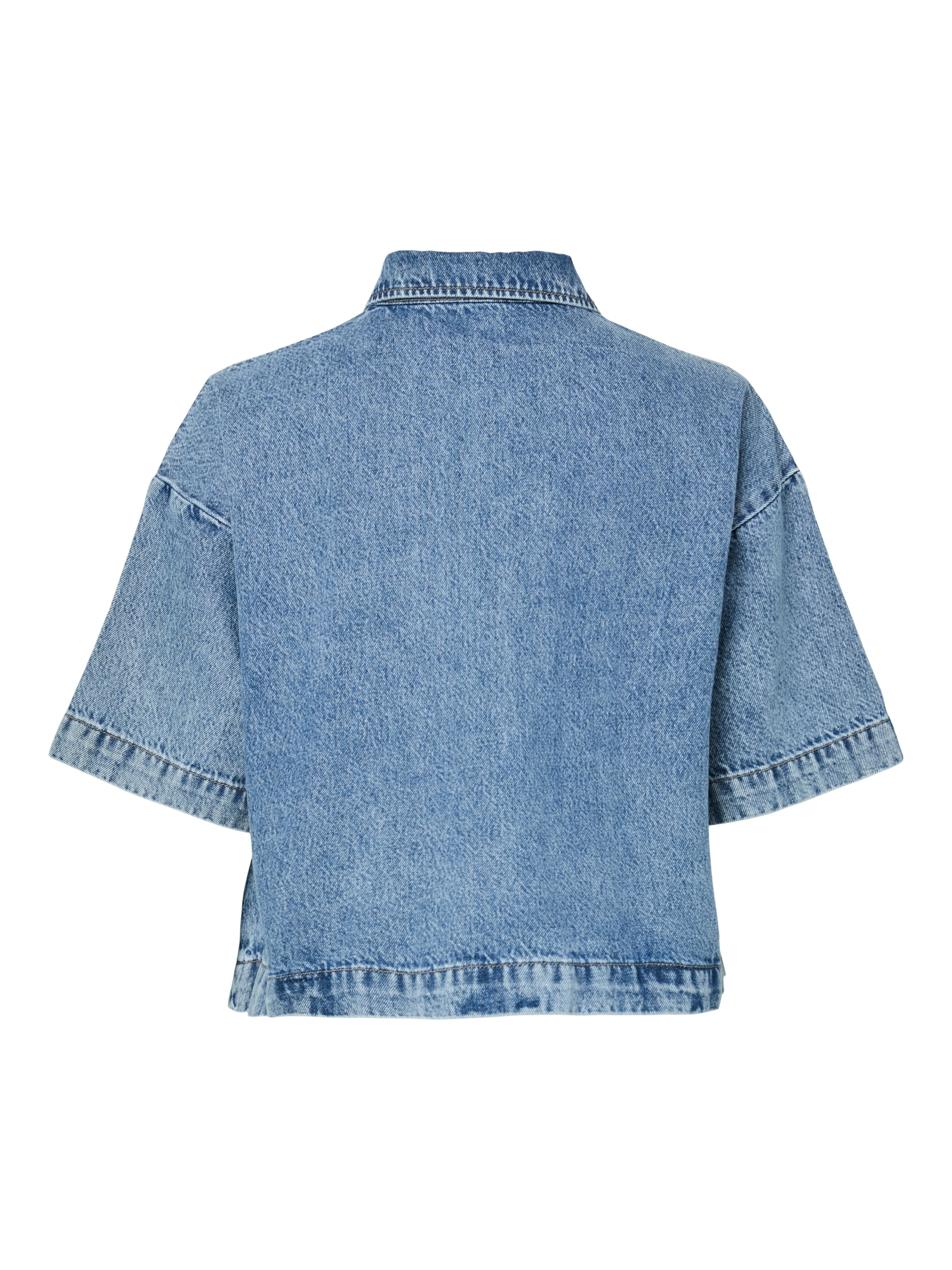 pieces Jeansbluse »PCSKY SS A-SHAPE DENIM TOP NOOS BC« Baumwolle, loose fit