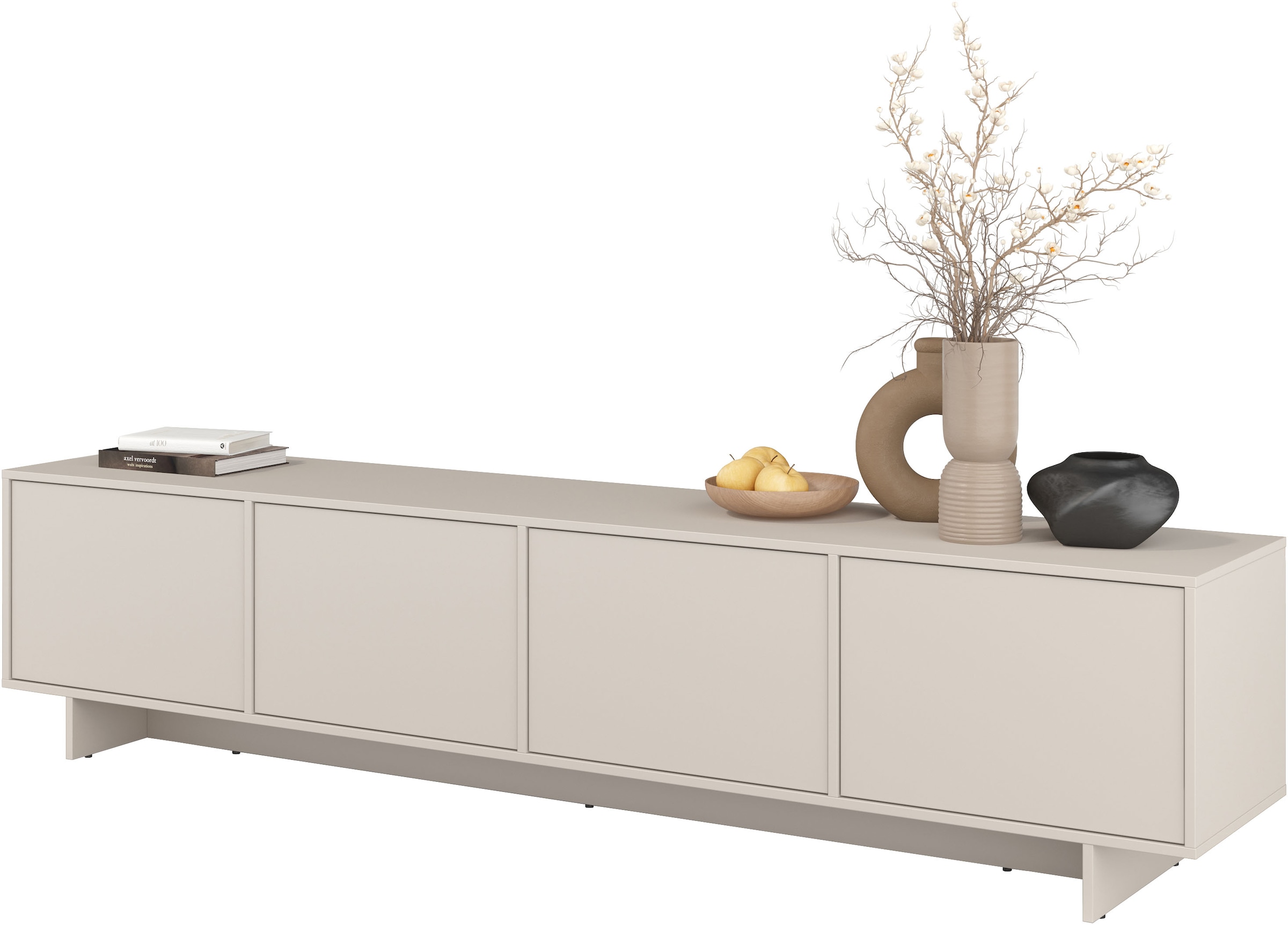 GOODproduct Table basse »Tatami, Modernes griffloses TV-Board, Breit 220,50cm, TV-Schrank« meuble TV, meuble TV avec beaucoup de rangement, fonction push-to-open