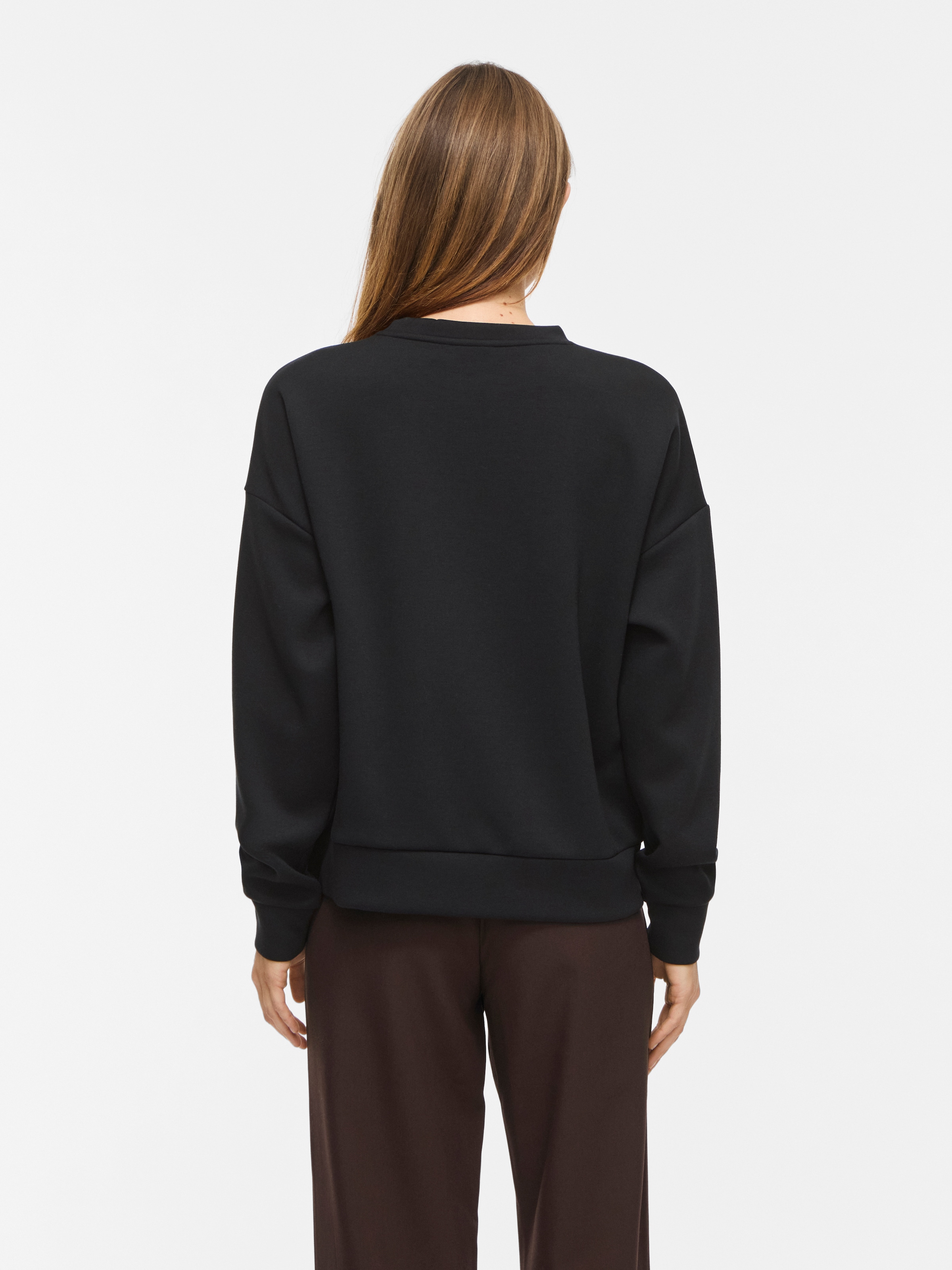 Vila Sweater »VIREFLECT MOOD EMB L/S SWEAT TOP/R/3«, Materialmix, loose fit

