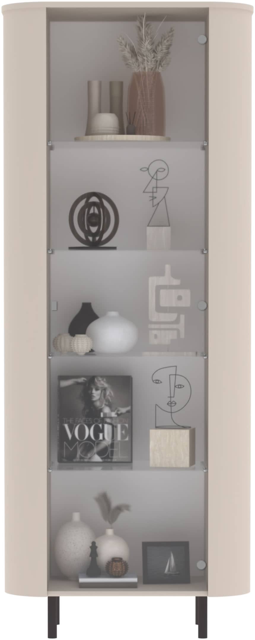 Image of Home affaire Sideboard "Lund, moderner Schrank, Kommode mit Kufengestell" Gebogenes MDF, Stirnseiten mit Rundung, Metallfüsse, dekorativ & edel