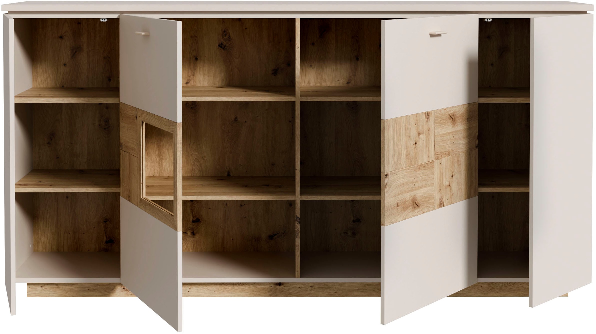 FORTE Buffet haut »Louoto« buffet, poignées en métal, rangement, fermeture douce, hauteur 101,2 cm