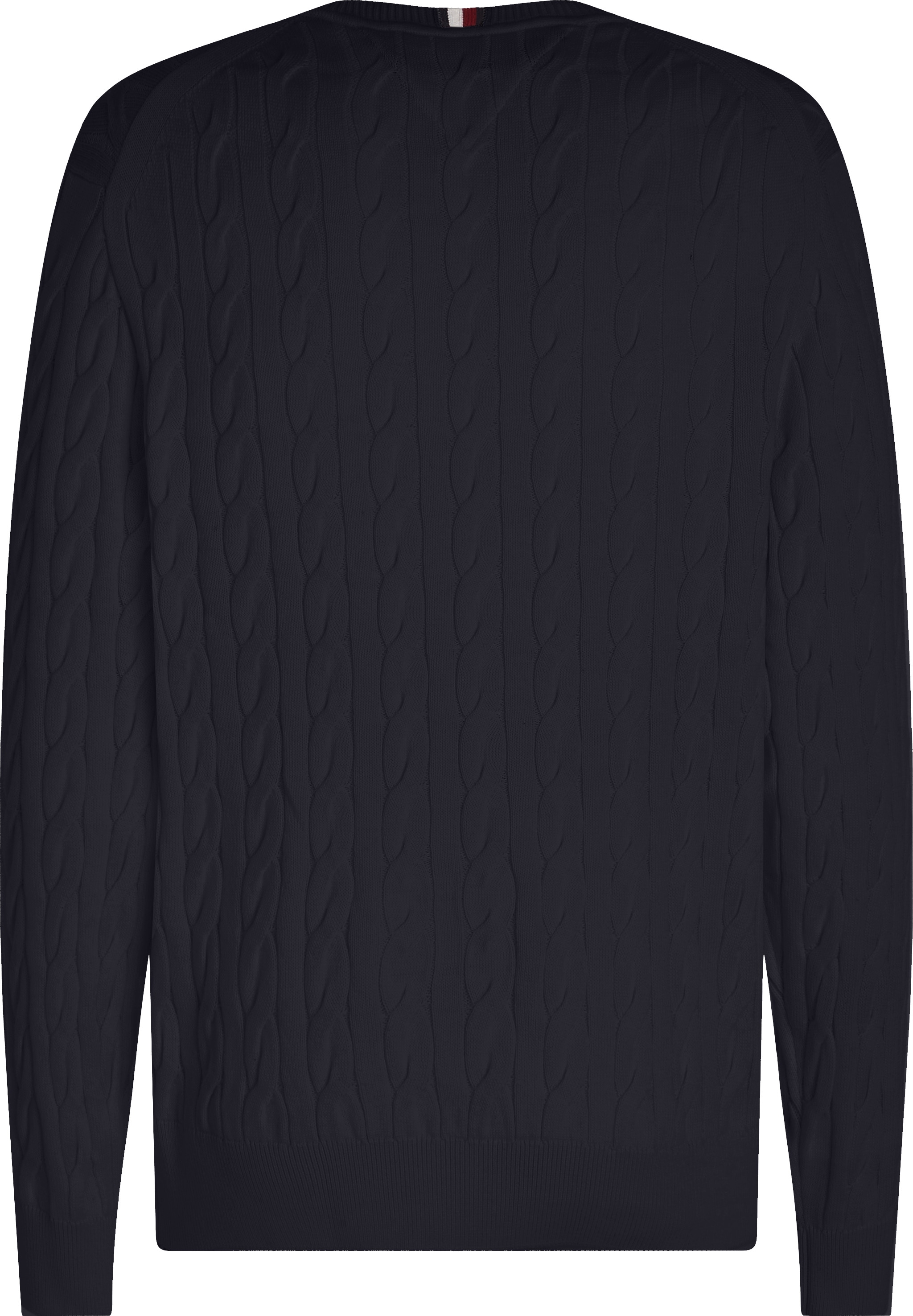 Tommy Hilfiger Strickpullover »CLASSIC CABLE CREW NECK mit Strukturstrick und Flaglabel«, unifarben, casual, regular fit, Baumwolle, Rundhals