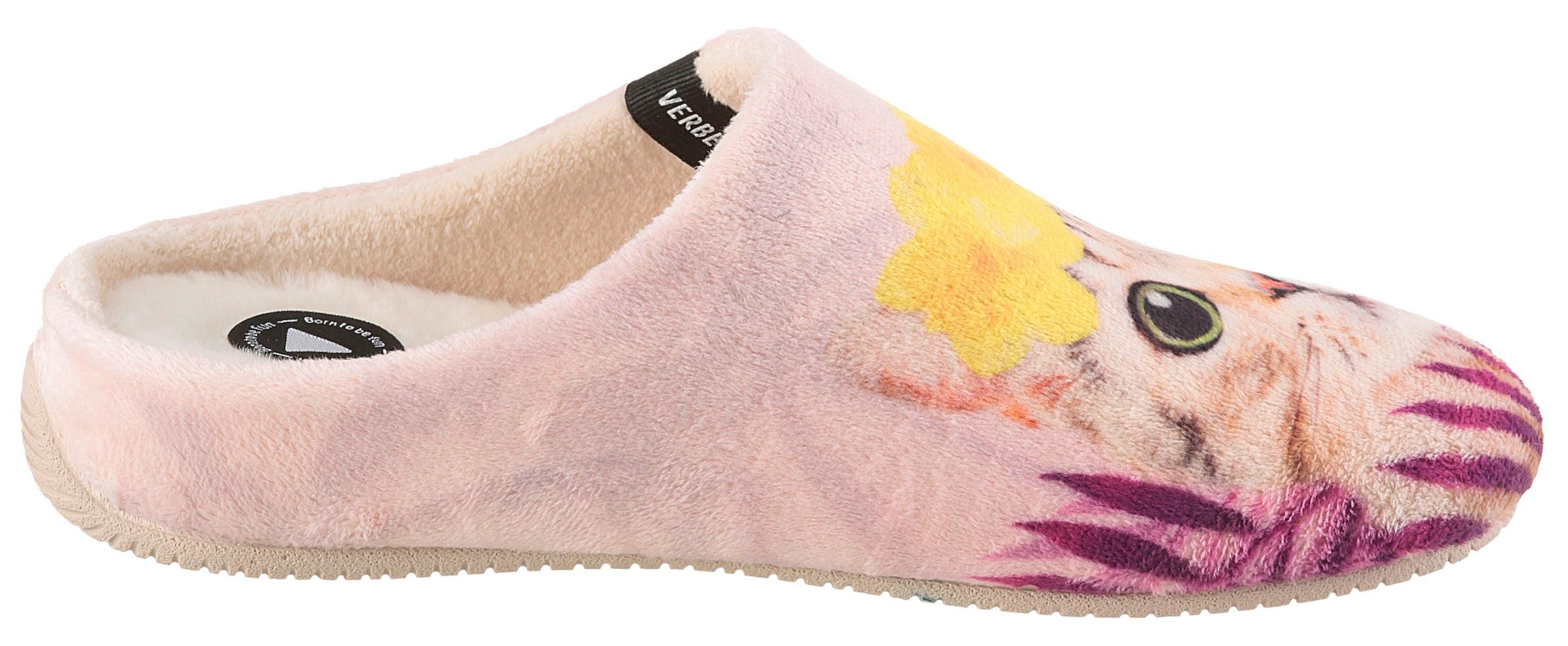 VERBENAS Pantoufles »York Animal Pelo«  chausson d'intérieur, sabot, pantoufle avec motif chat mignon