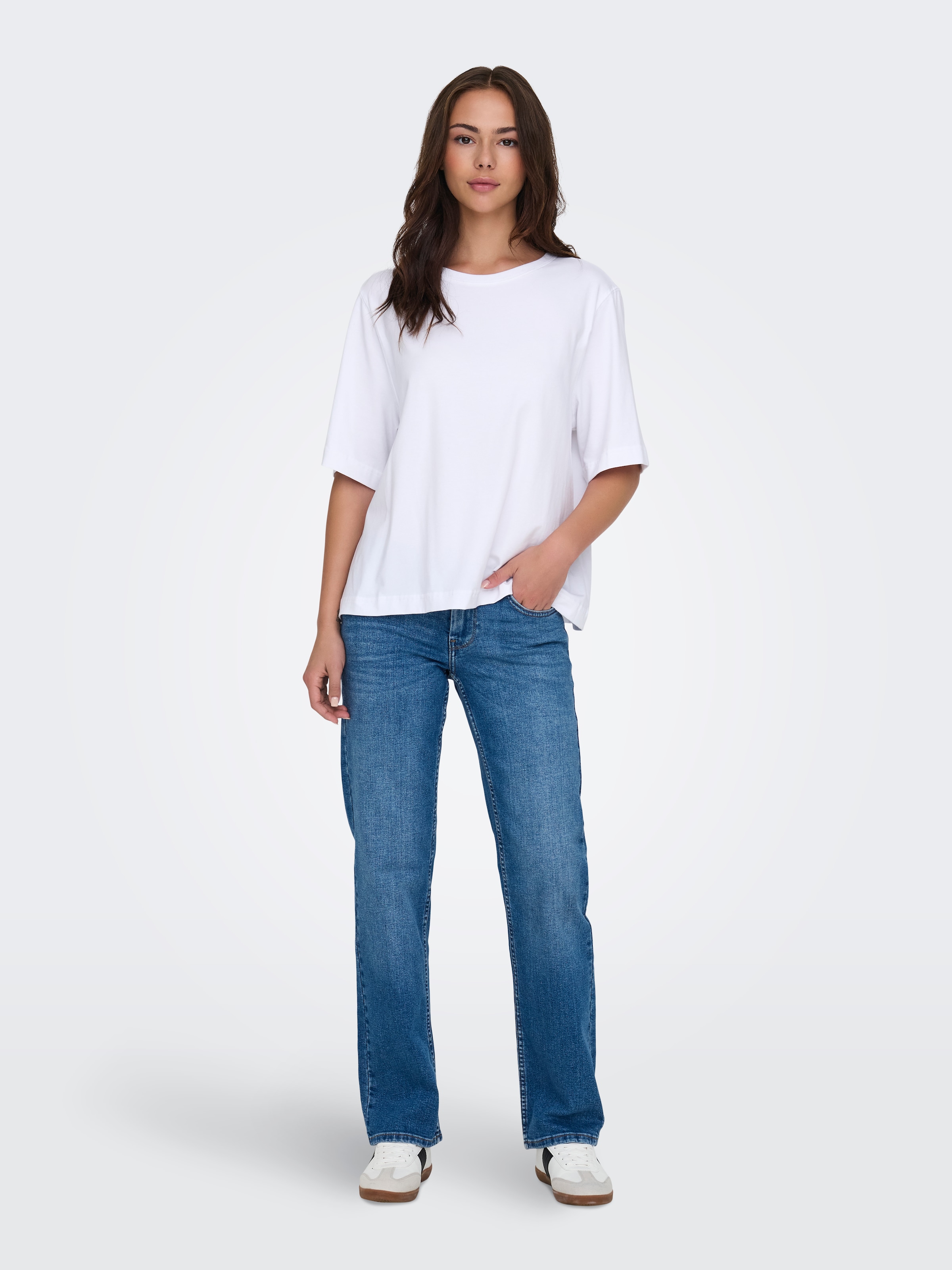 ONLY T-shirt à manches courtes »ONLLINA S/S BOXY TEE JRS« Baumwollmischung, loose fit