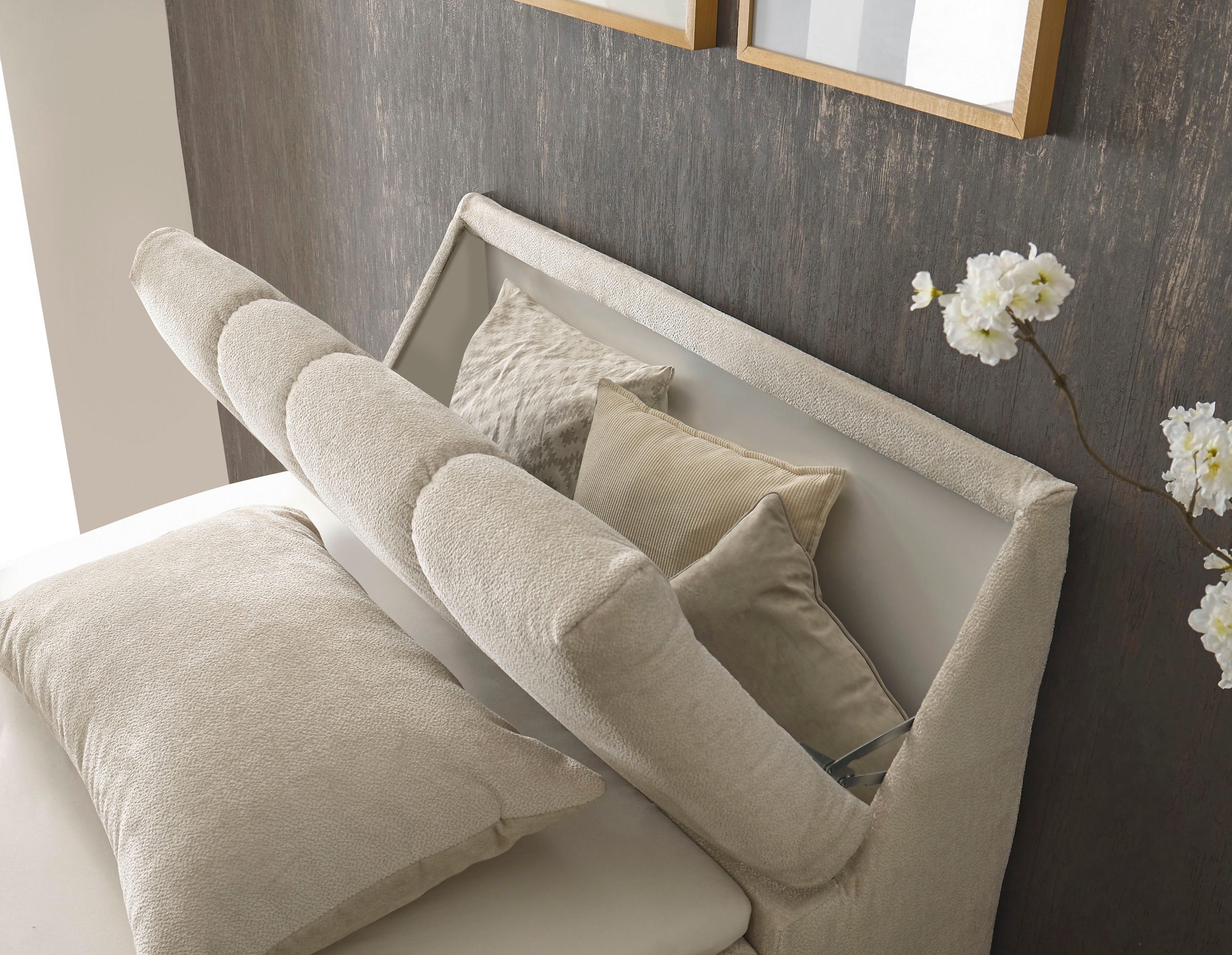 ED EXCITING DESIGN Boxbett »Valencia« inkl. Bettkasten und Stauraum im Kopfteil