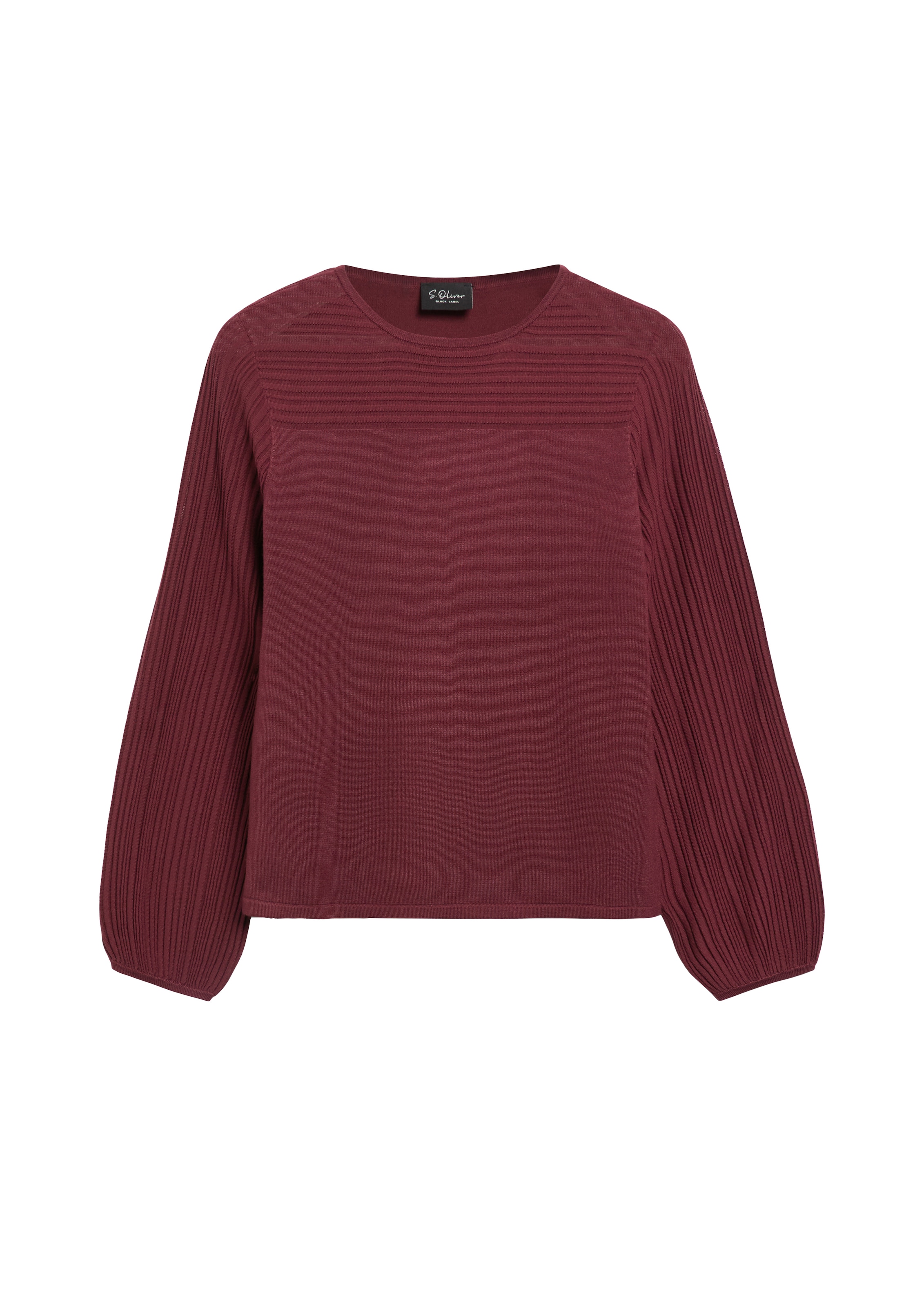 s.Oliver BLACK LABEL Strickpullover mit Rundhals und Struktur-Optik