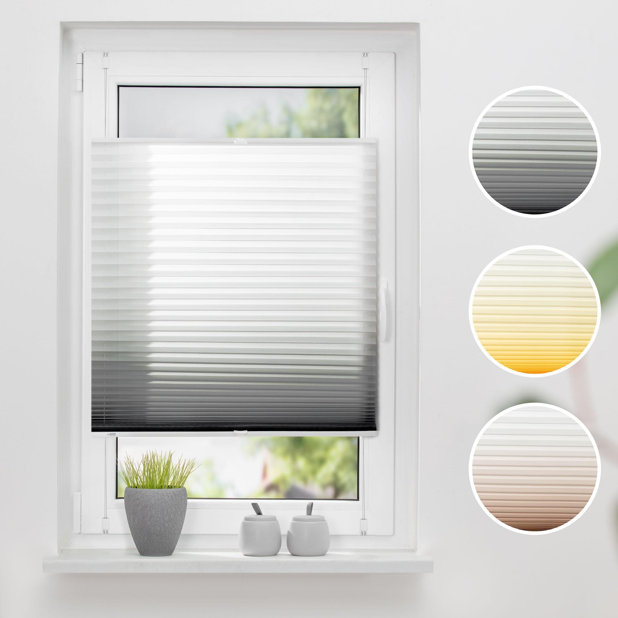 Image of K-HOME Plissee "Farbverlauf Sunrise" Lichtschutz ohne Bohren verspannt