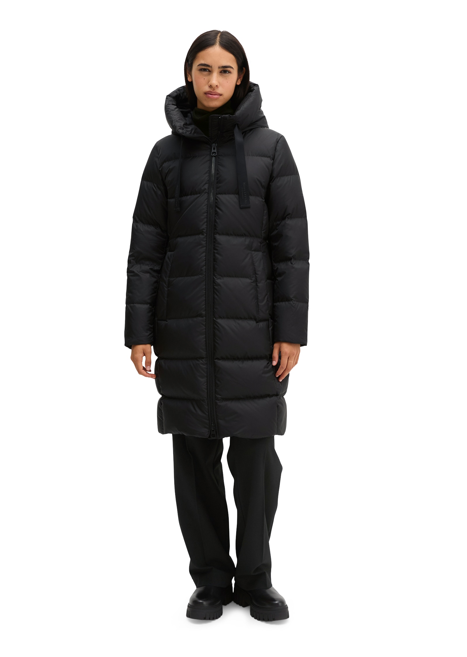 Marc O'Polo Daunenmantel mit 2-Way-Zipper und grosser Kapuze - aktuelle HW26-Kollektion