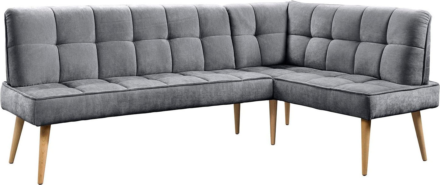 exxpo - sofa fashion Banc d'angle »Latte« couture moderne siège et dossier, confortable et élégant, pied en bois haut