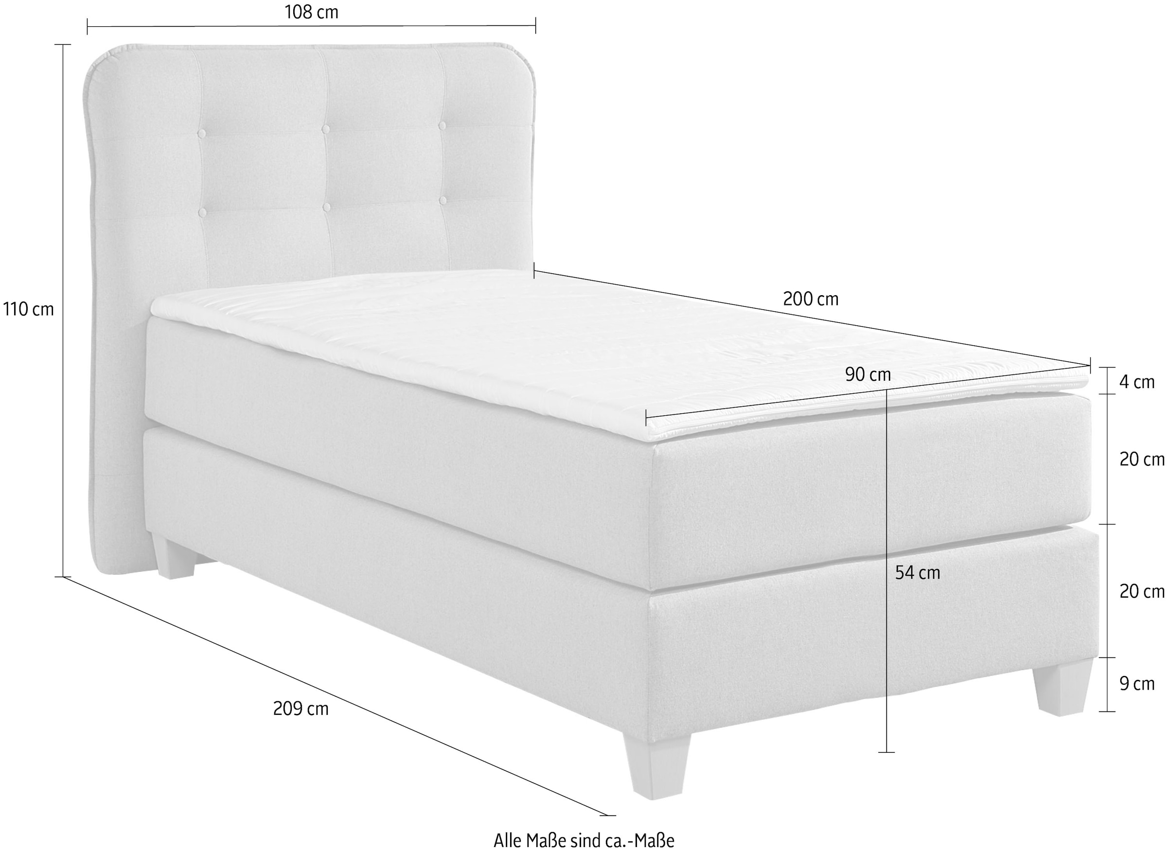 Home affaire Boxspringbett, inklusive Komfortschaum-Topper