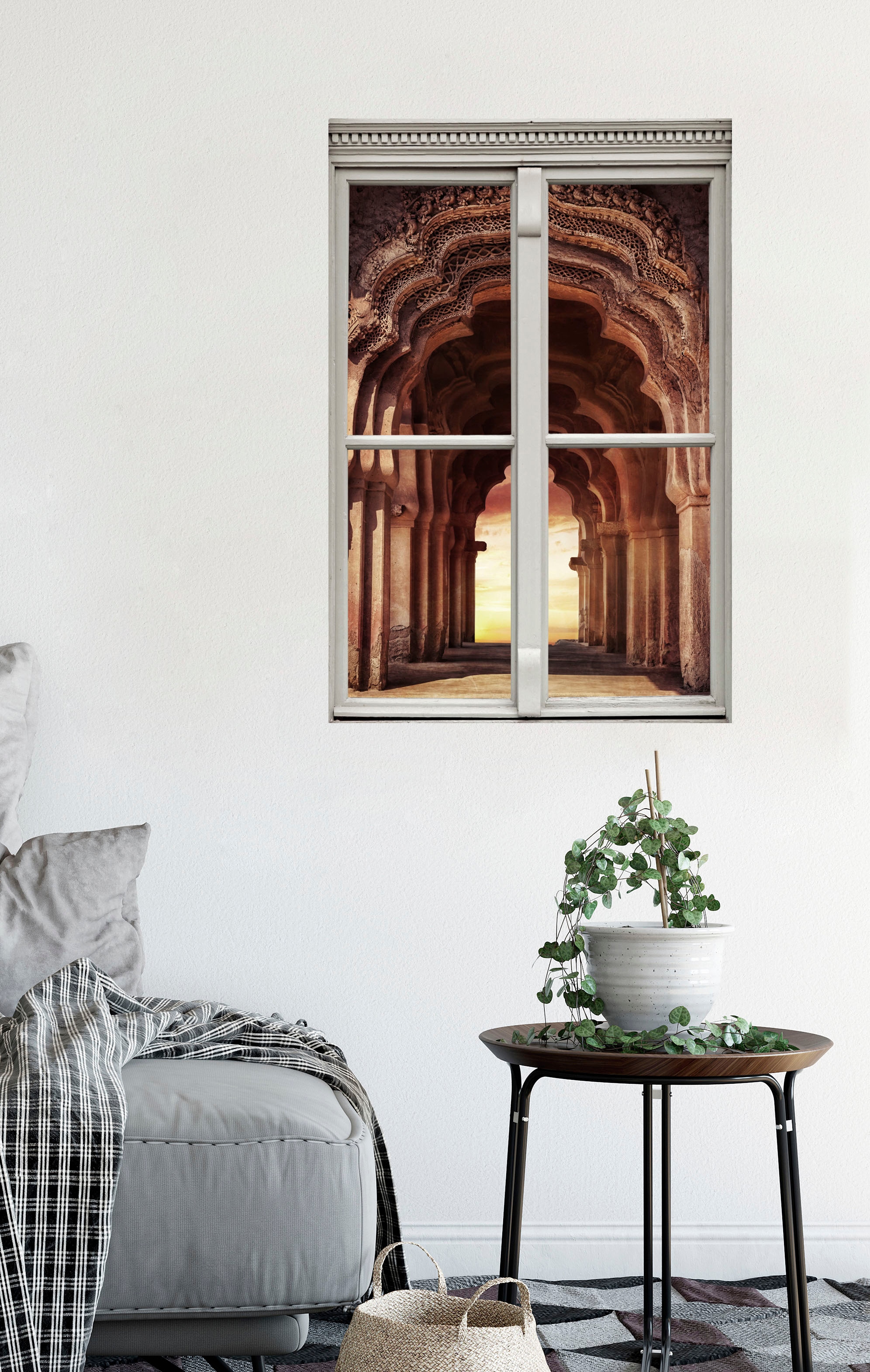 queence Autocollants muraux »Tor« Wandsticker, Wandbild, selbstklebend, 3D, Fenster