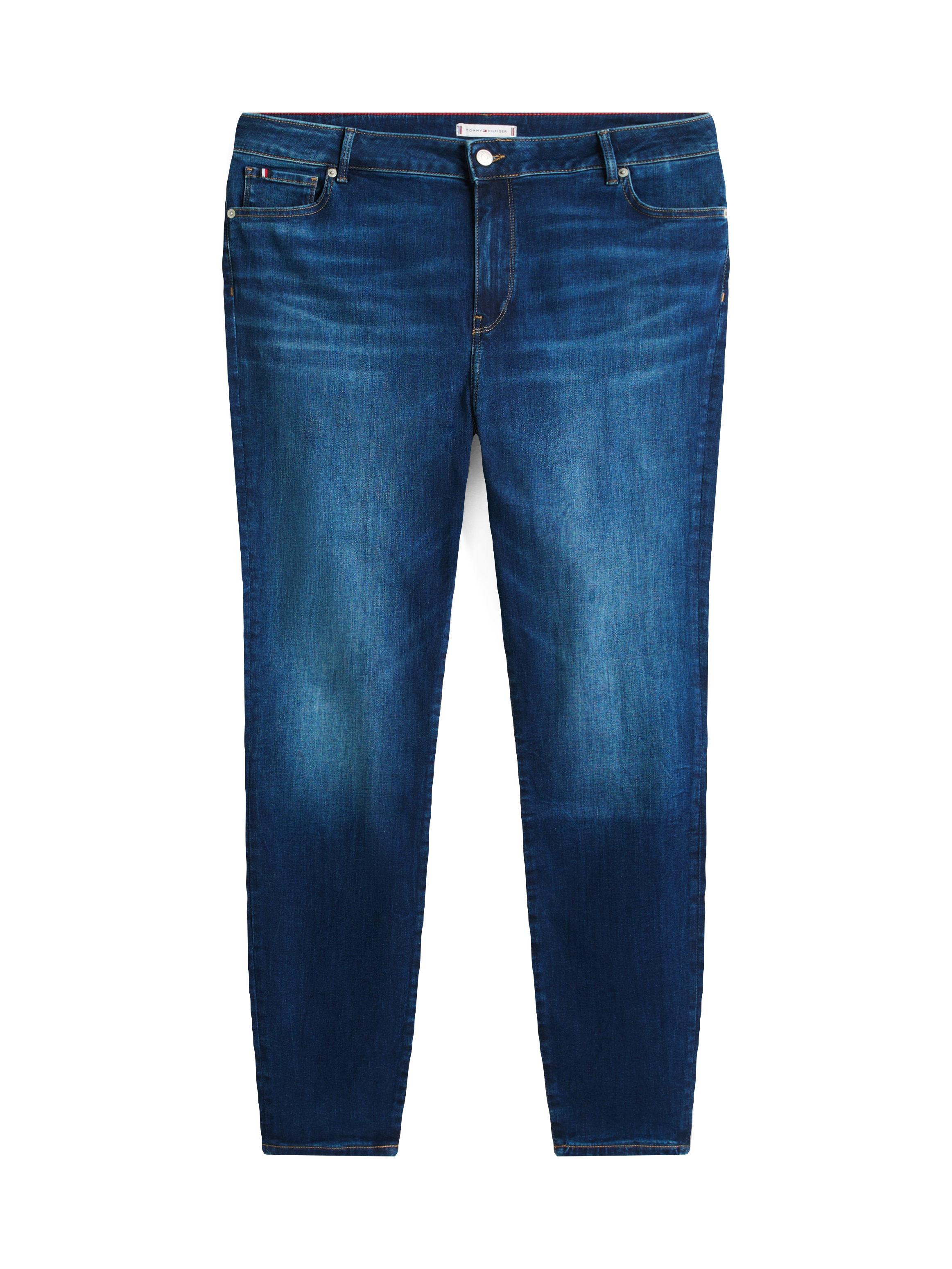 Tommy Hilfiger Curve Skinny-fit-Jeans »CRV HARLEM SKINNY RW NEW DOREEN«, in Grossen Grössen, Tommy Jeans Logo-Badge, stoned wash Optik