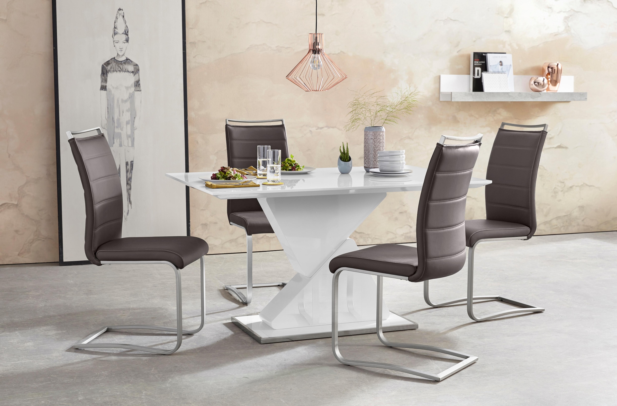 MCA furniture (Set), Freischwinger Kg 2 Kunstleder, Stuhl jetzt bis 120 kaufen »Pescara«, belastbar St
