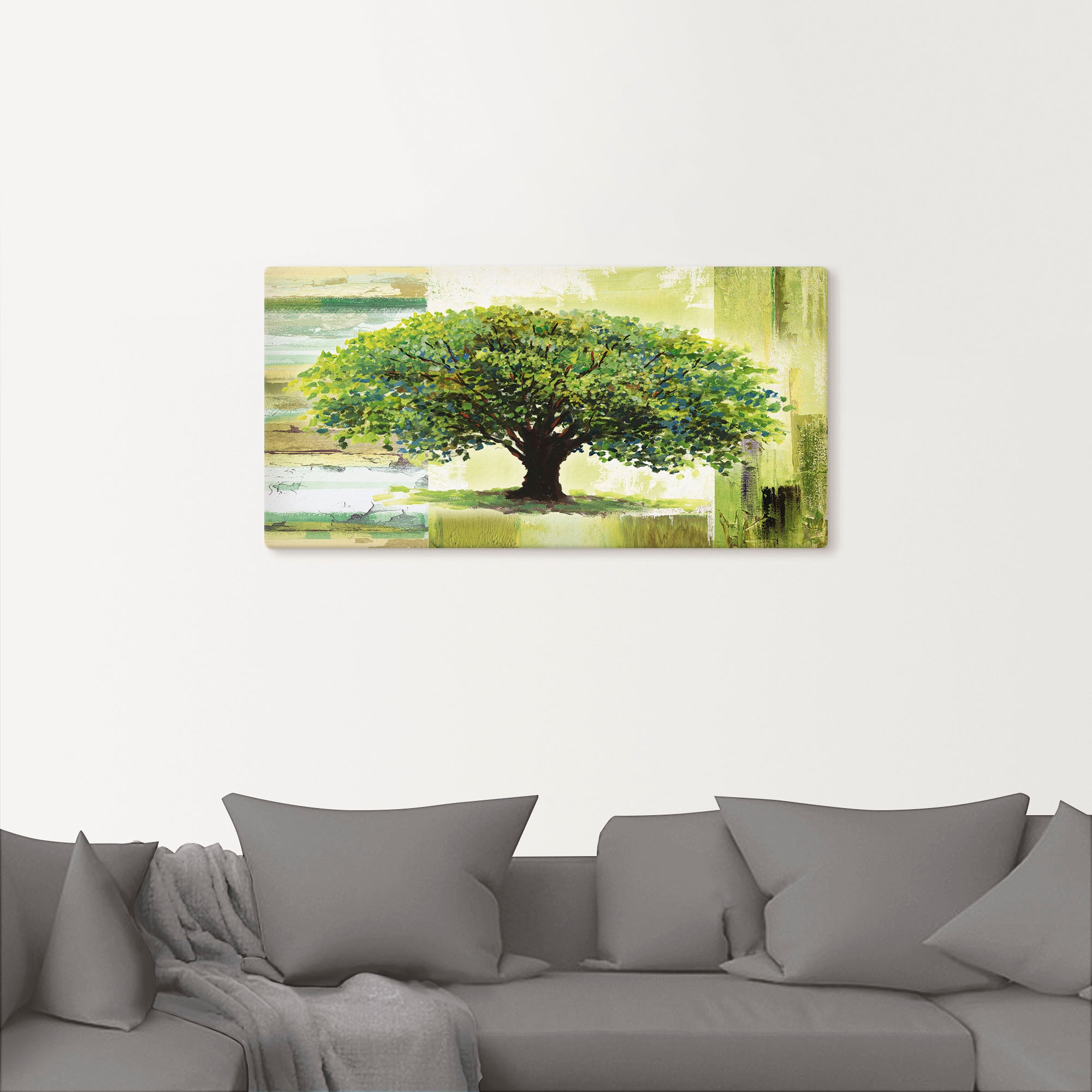 Artland Wandbild »Frühlingsbaum auf abstraktem Hintergrund«, Bäume, (1 St.), als Alubild, Outdoorbild, Leinwandbild, Poster in verschied. Grössen