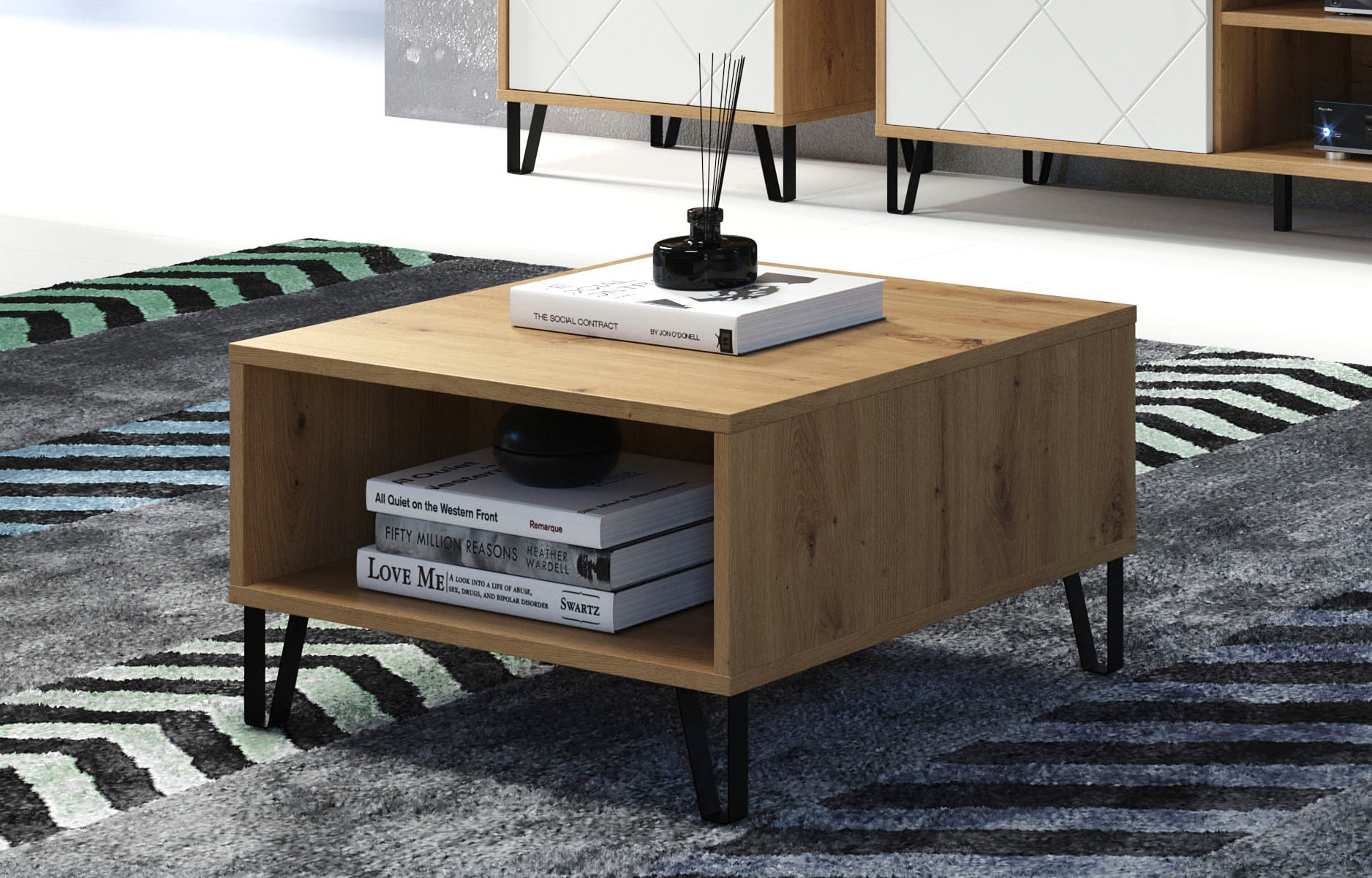 Home affaire Table basse »Tarragona« Table basse avec 2 compartiments ouverts - (L/P/H) 60/60/37 cm