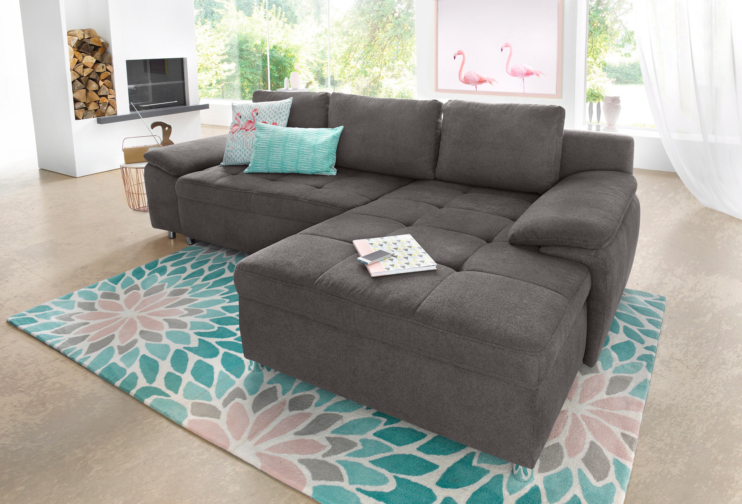 sit&more Ecksofa »Labene L-Form«, wahlweise mit Bettfunktion und Bettkasten, auch als XXL-Variante